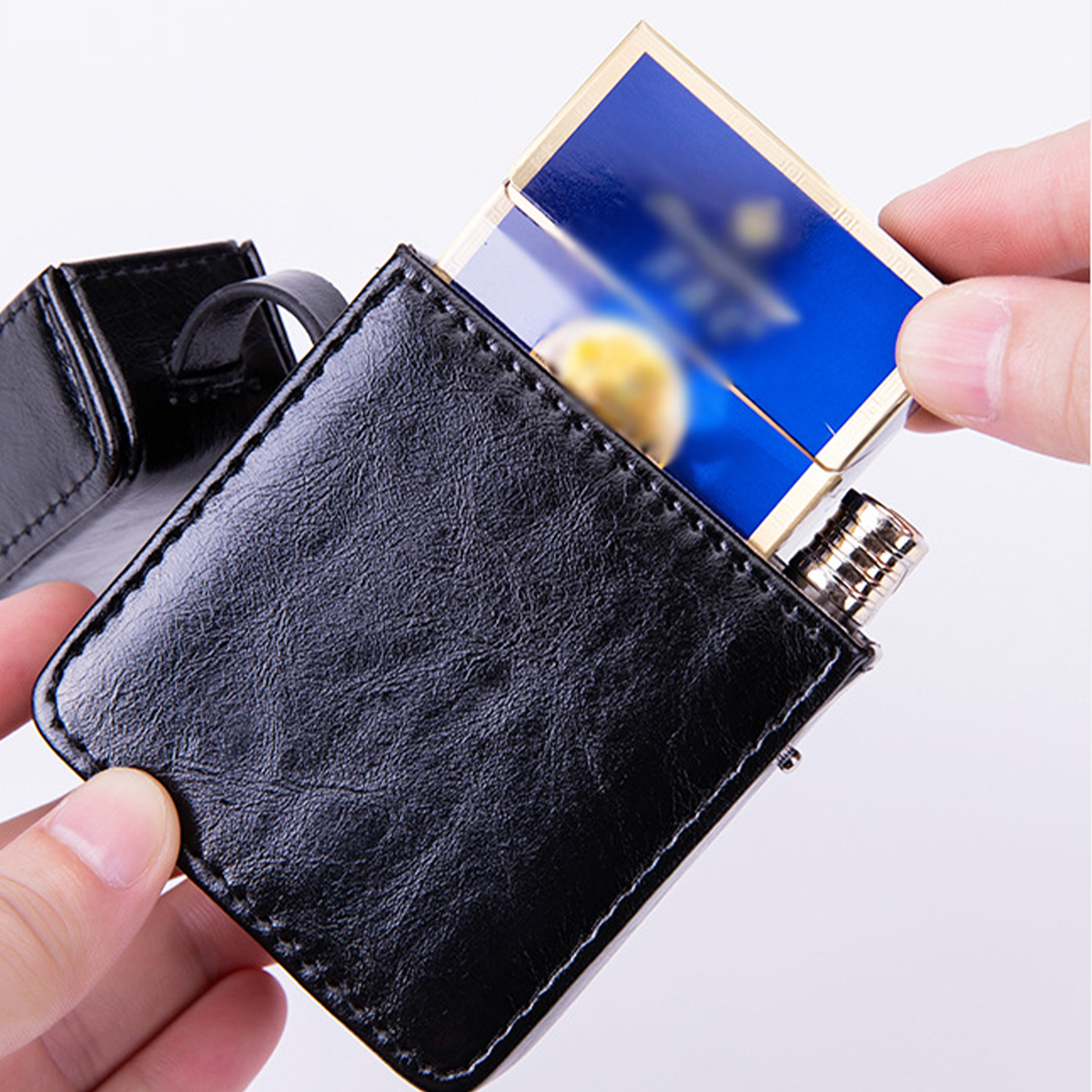 Regular Rugged Cigarette Case Vintage Crazy Horse Leather 4