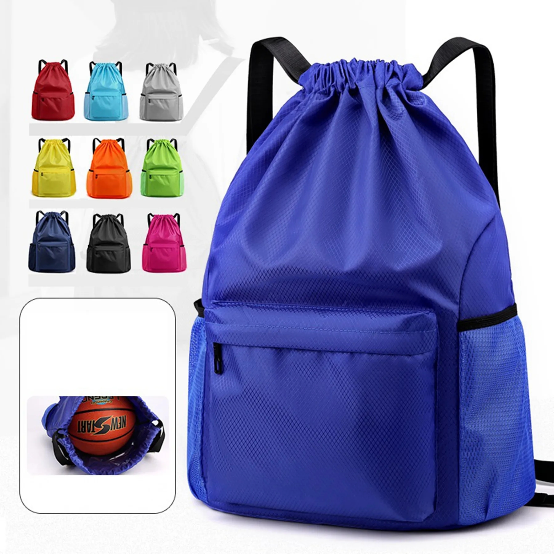 Dry Wet Drawstring Backpack with Zipper Pocket 16