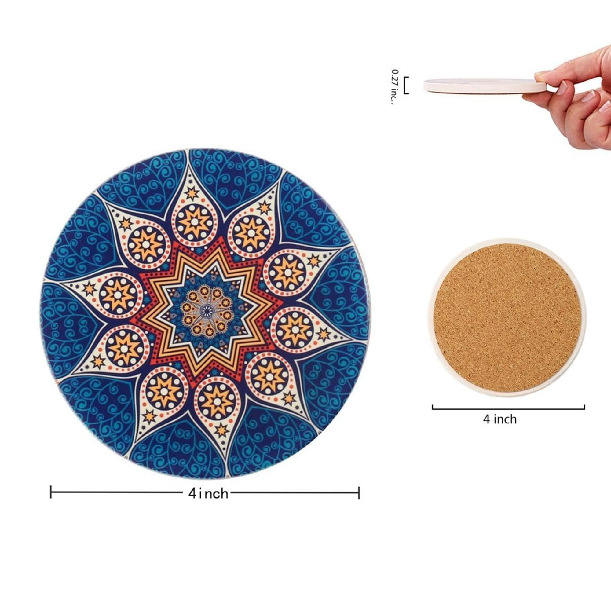 MOQ20 Customizable 4 Inch Ceramic Coasters 3