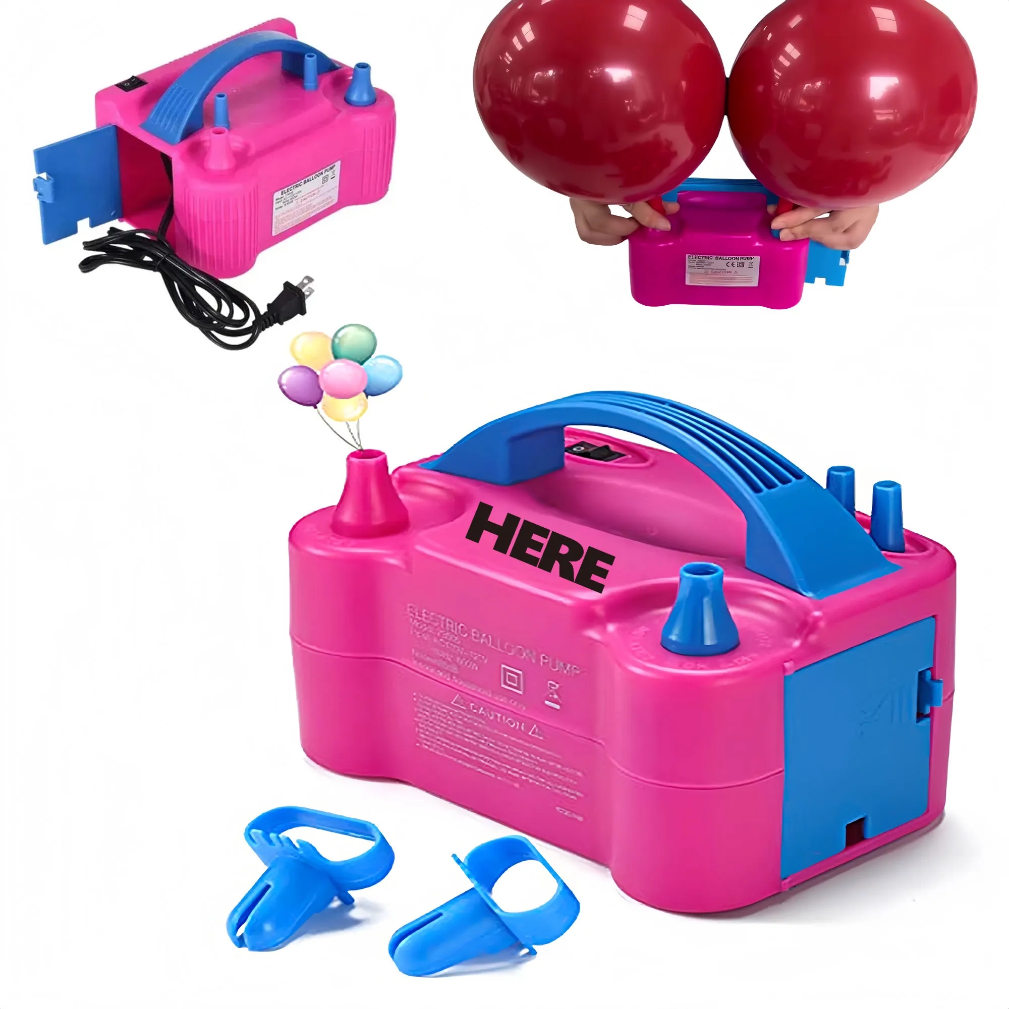 Efficient Dual Nozzle Portable Balloon Pump For Party Decor