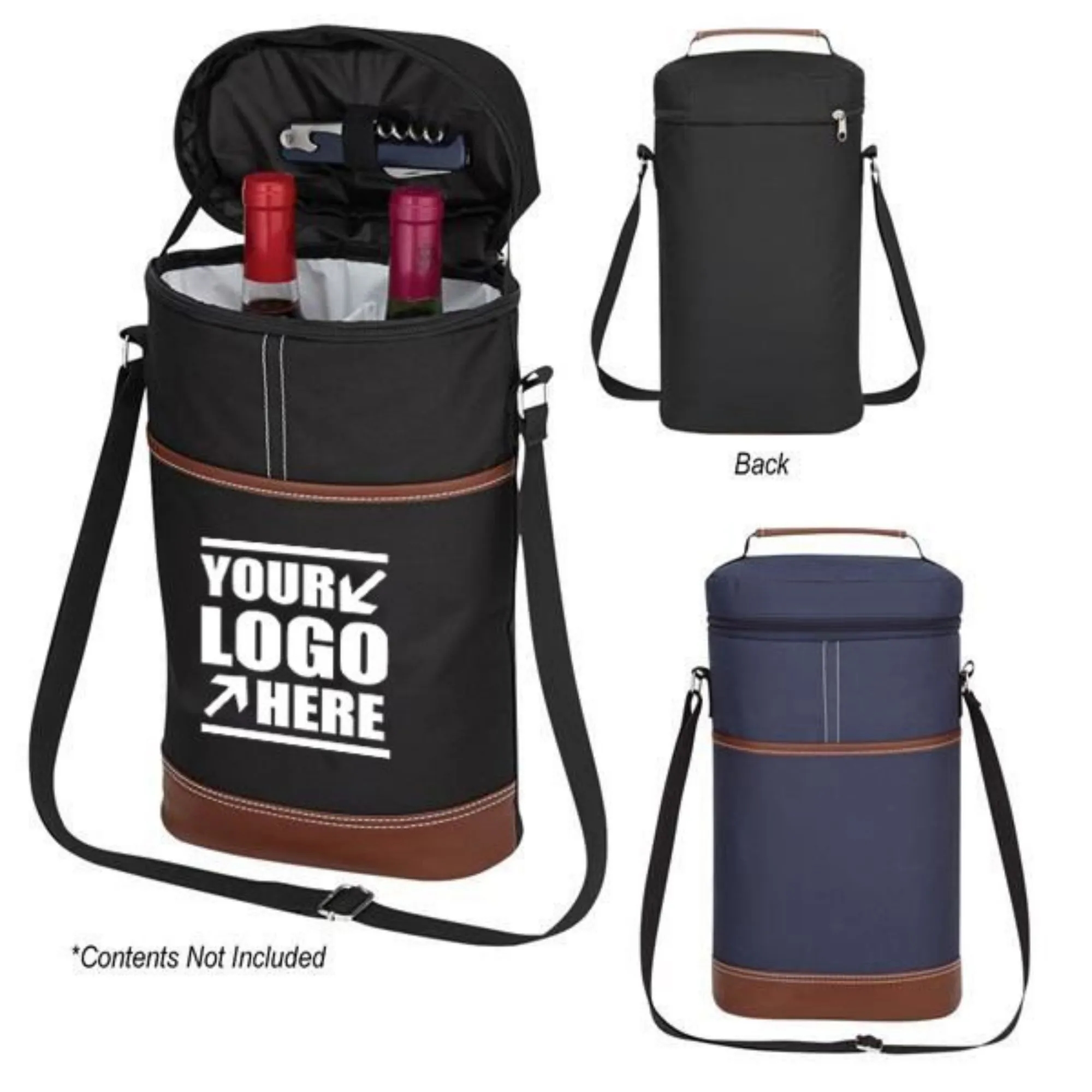 2 Bottle Wine Tote Organizer Bag