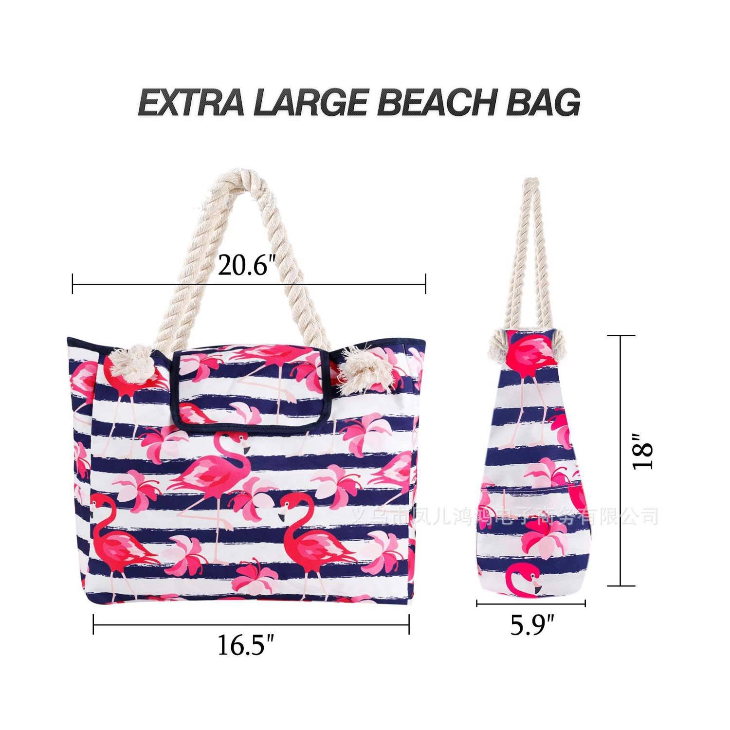 Large Capacity Multifunctional Printed Beach Tote Bag, custom tote bag with logo imprint 3