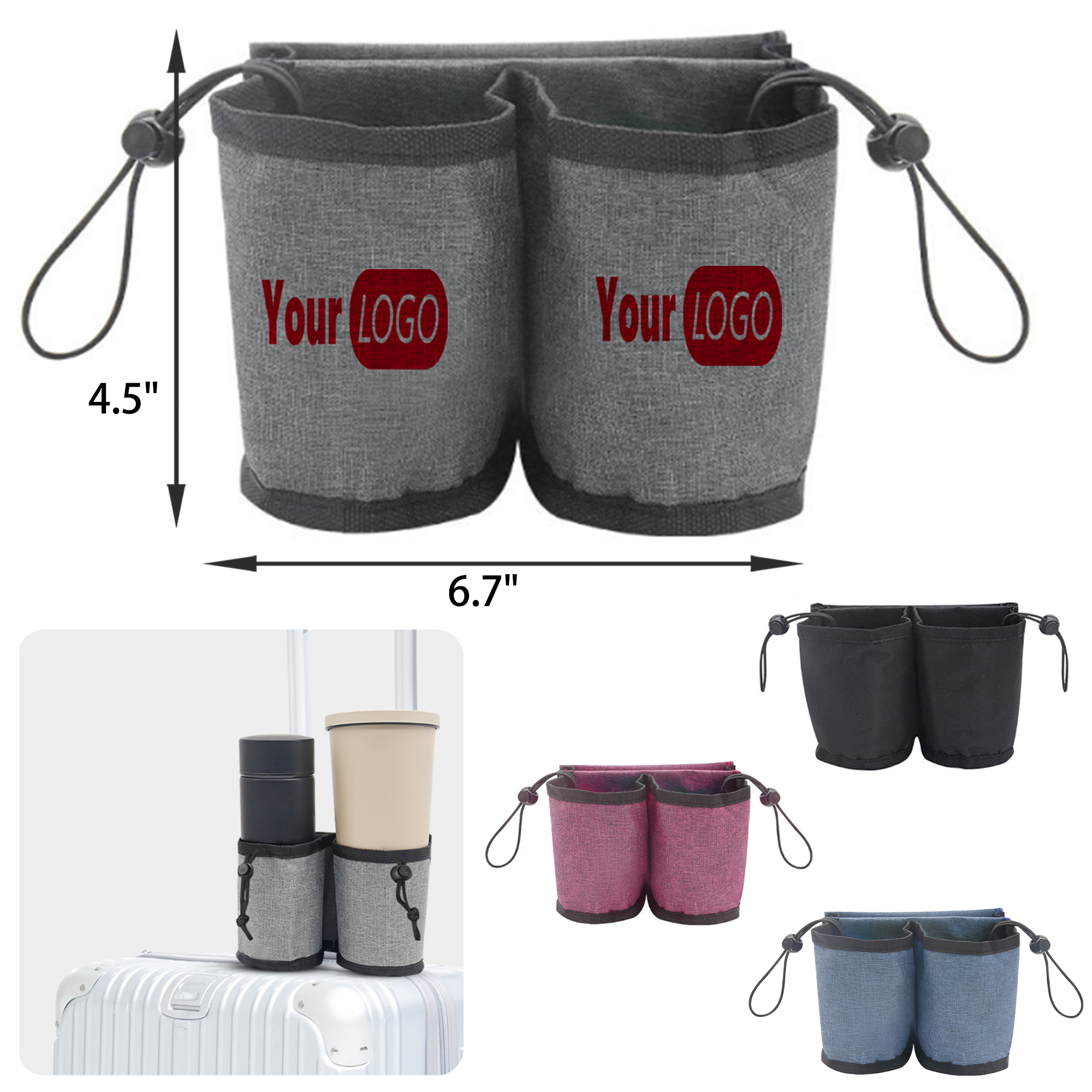 MOQ 50 PCS Convenient Luggage Cup Holder 3
