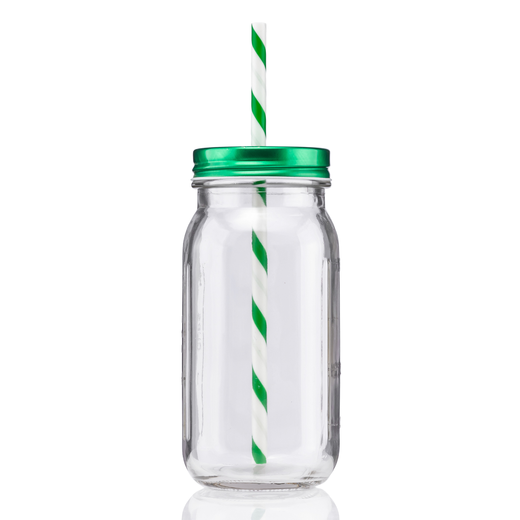 20 oz Mason Jason with Striped Straw Glass 3