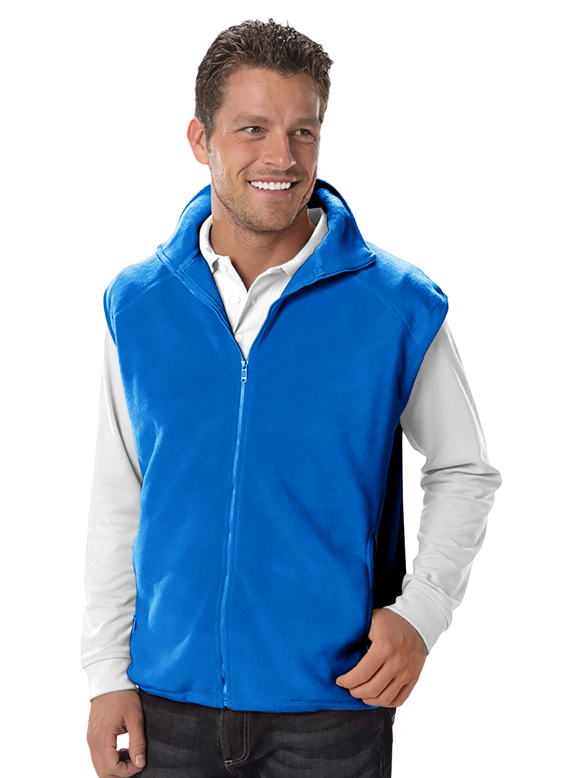 Blue Generation - Unisex 2-Pocket Micro Fleece Zip Front Vest 15