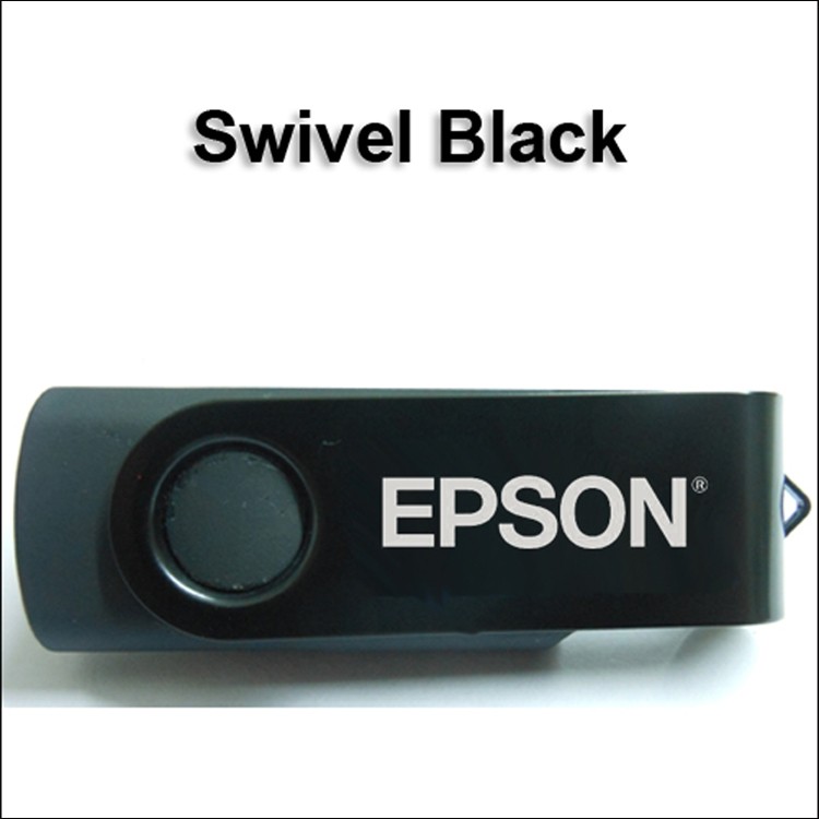 Swivel Black Flash Drive / USB - 256 MB Memory 1
