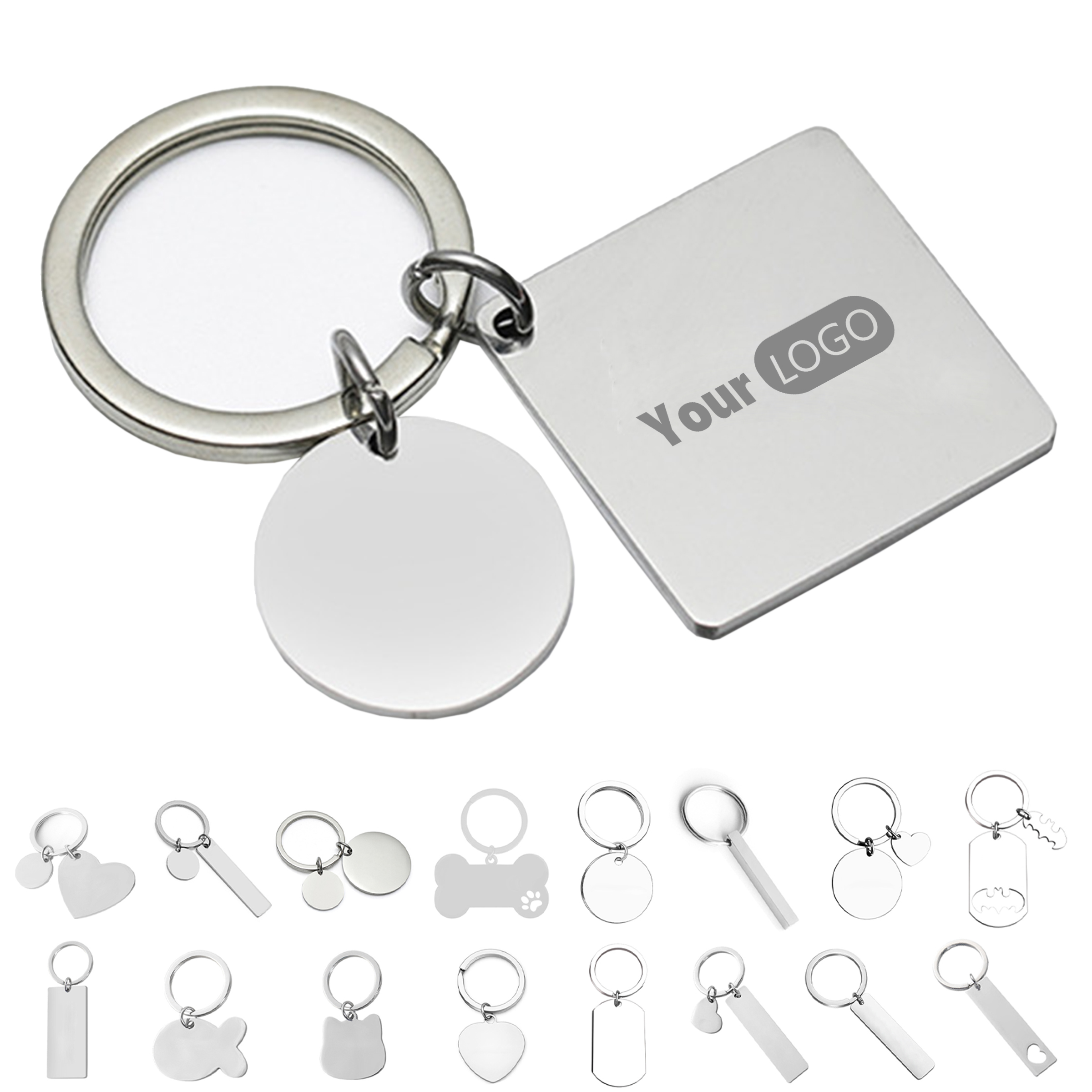 Stainless Steel Double-Sided Keychain 19