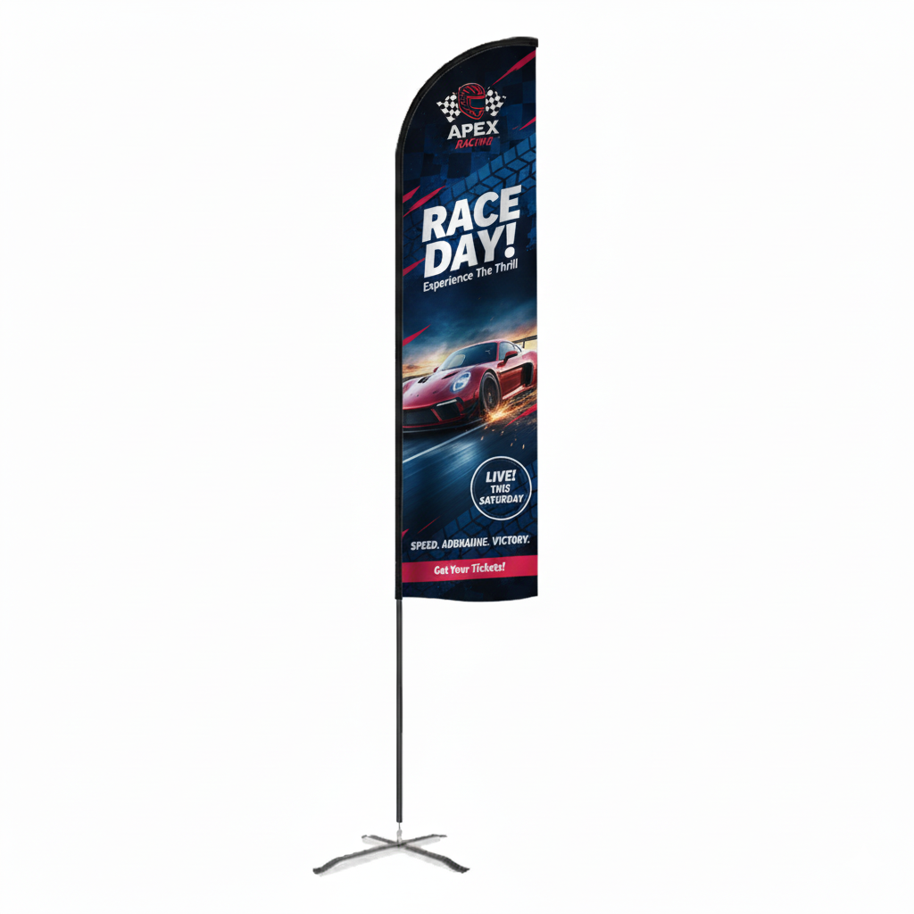 Flex Banner™ LX Feather Flag, Double-Sided 17' Outdoor Banner 8