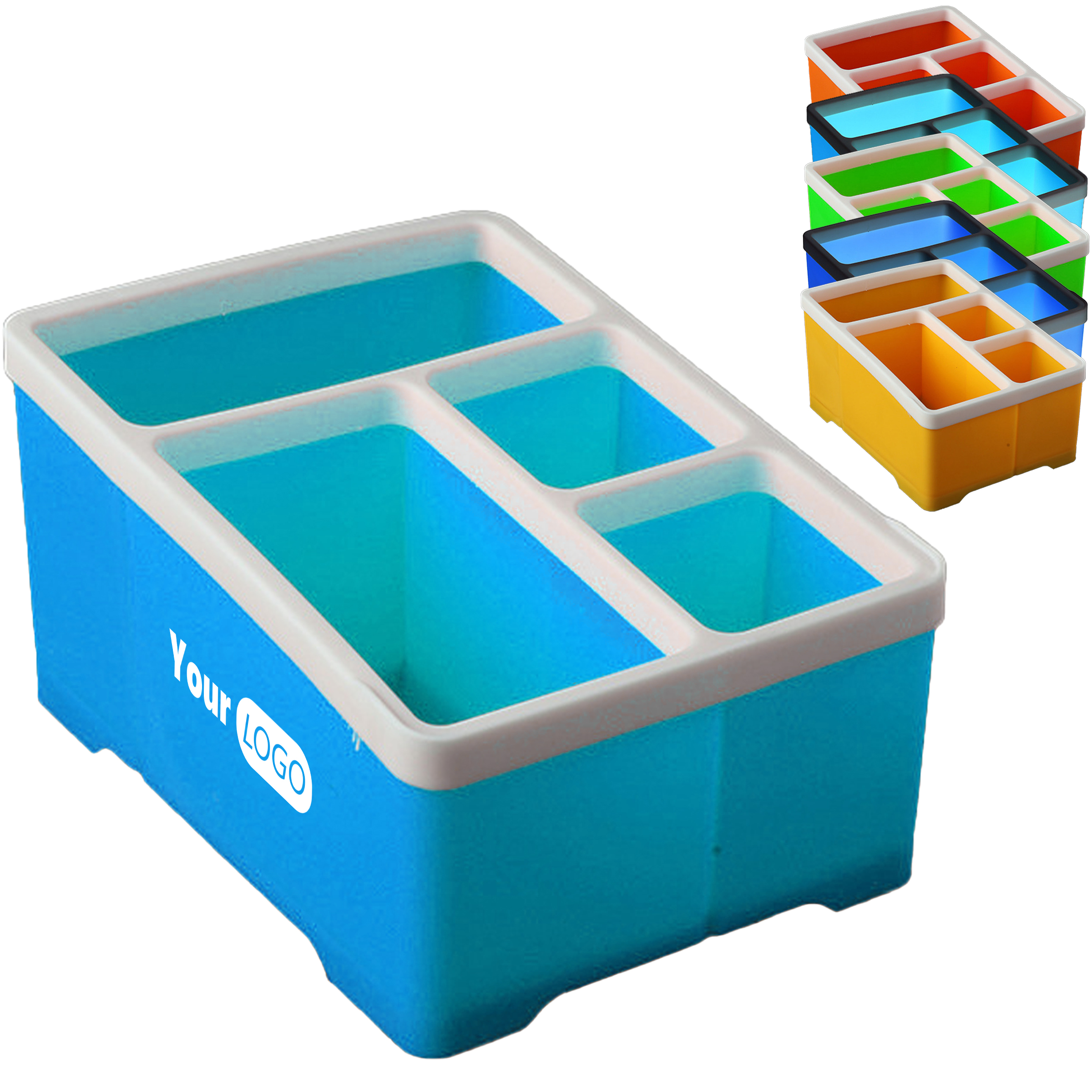 Polypropylene Durable 4-Grid Stationery Storage Box 2