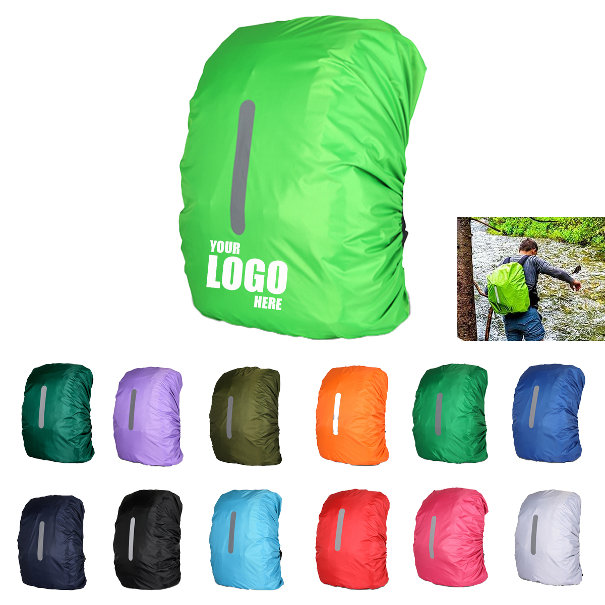Reflective Strip Backpack Cover 6