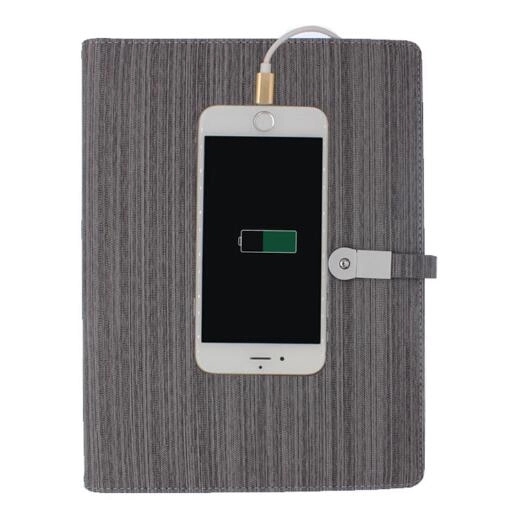 8000mA Wood Grain Notebook Power Bank With 16GB Flash Drive 3