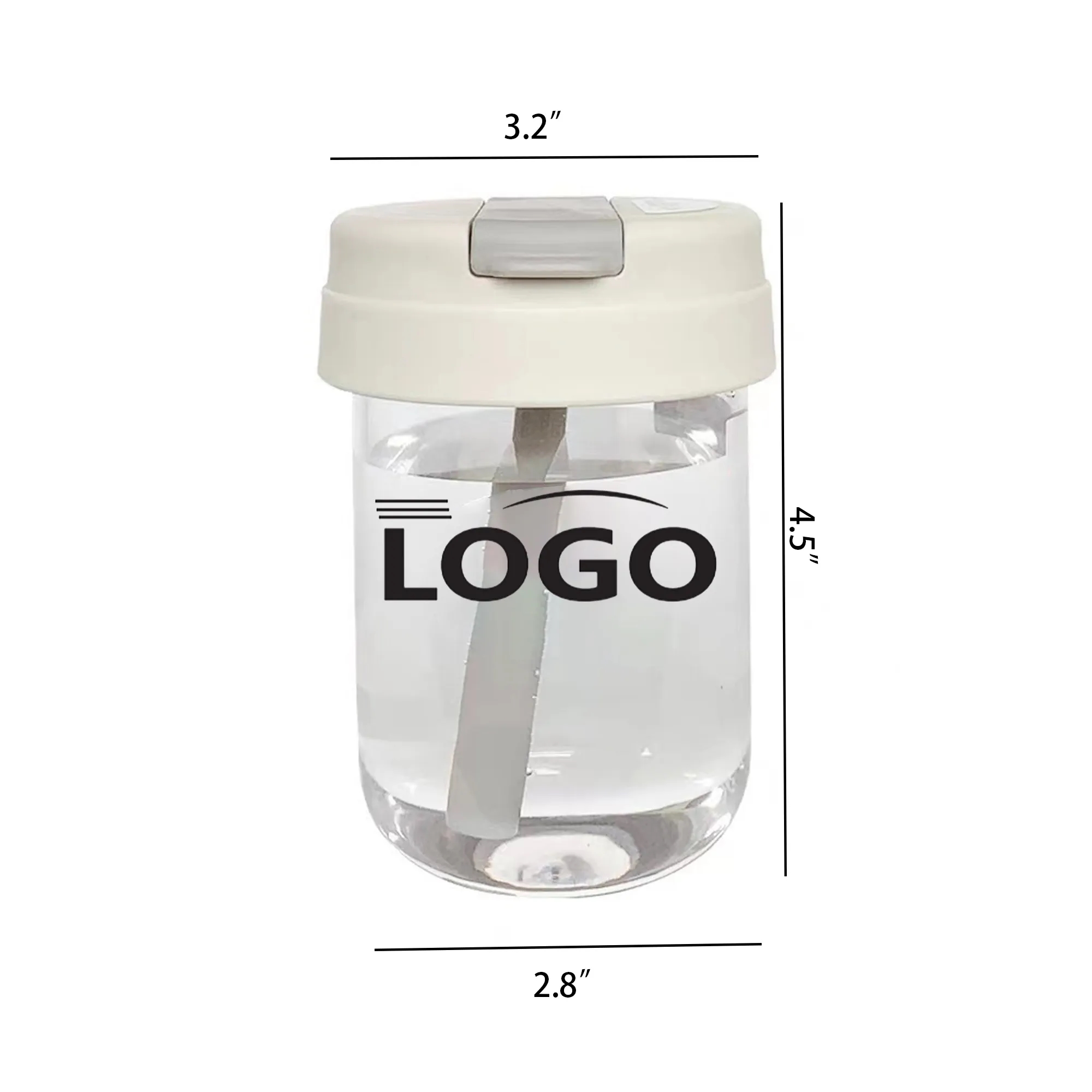 Double Wall Plastic Cup With Straw 2