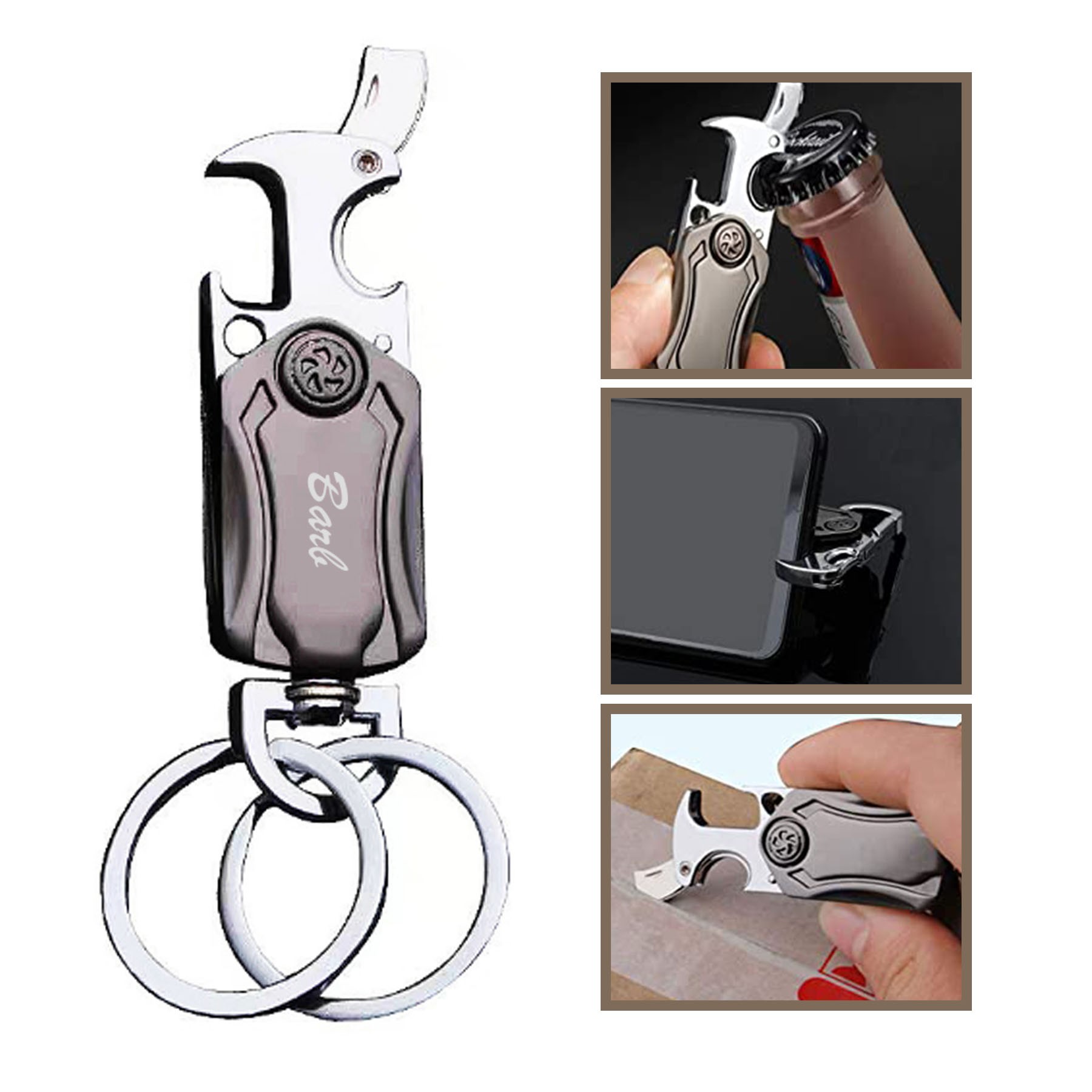 Multifunctional Finger Spinner Metal Keychain