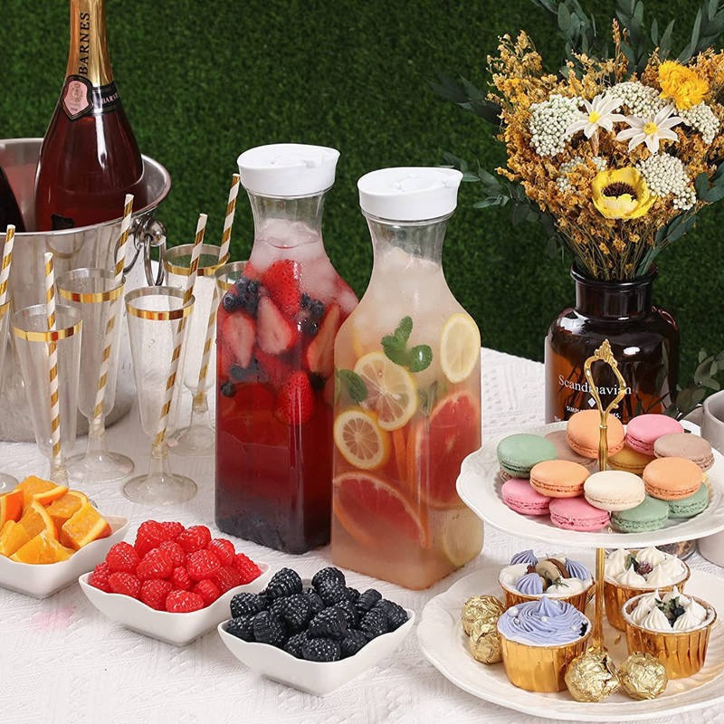 50OZ square transparent plastic juice pot 2