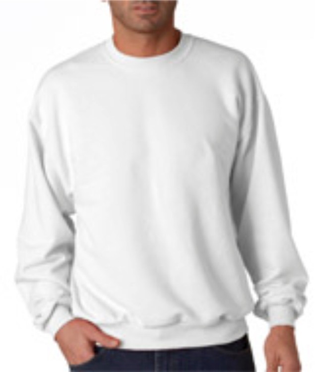 Embroidered Jerzees Adult Long Sleeve White Crew neck Sweatshirt, custom hoodie or sweatshirt with logo imprint 2