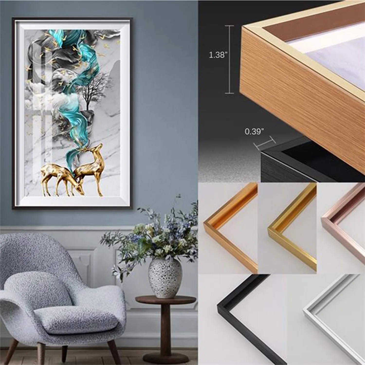 Diamonds Display Pictures W/ Aluminum Alloy Frame 2