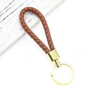 Stylish Weaved PU Leather Keychain with Metal Buckle 12