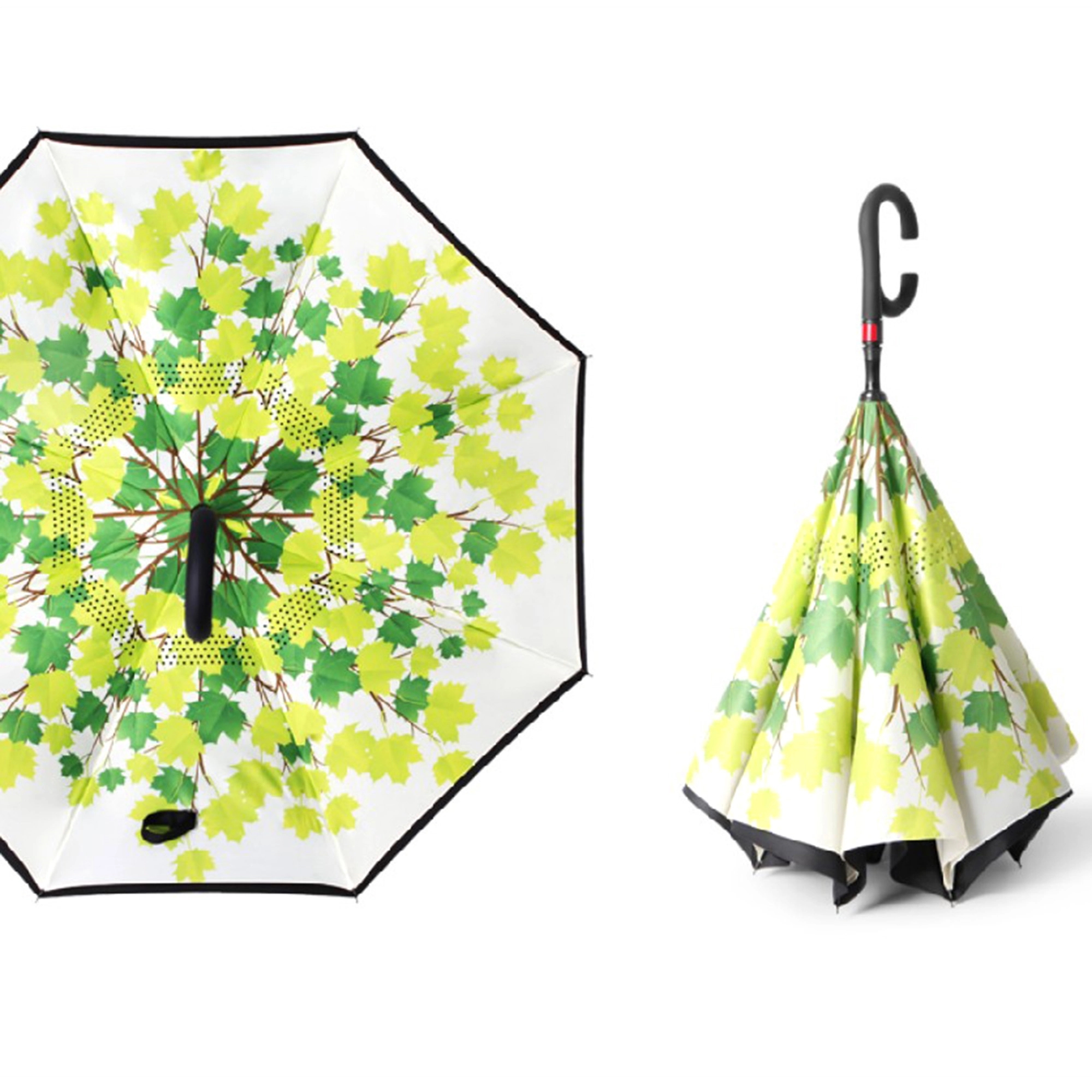 Full Color Inverted Reverse Umbrella with C-Shaped Handle 4
