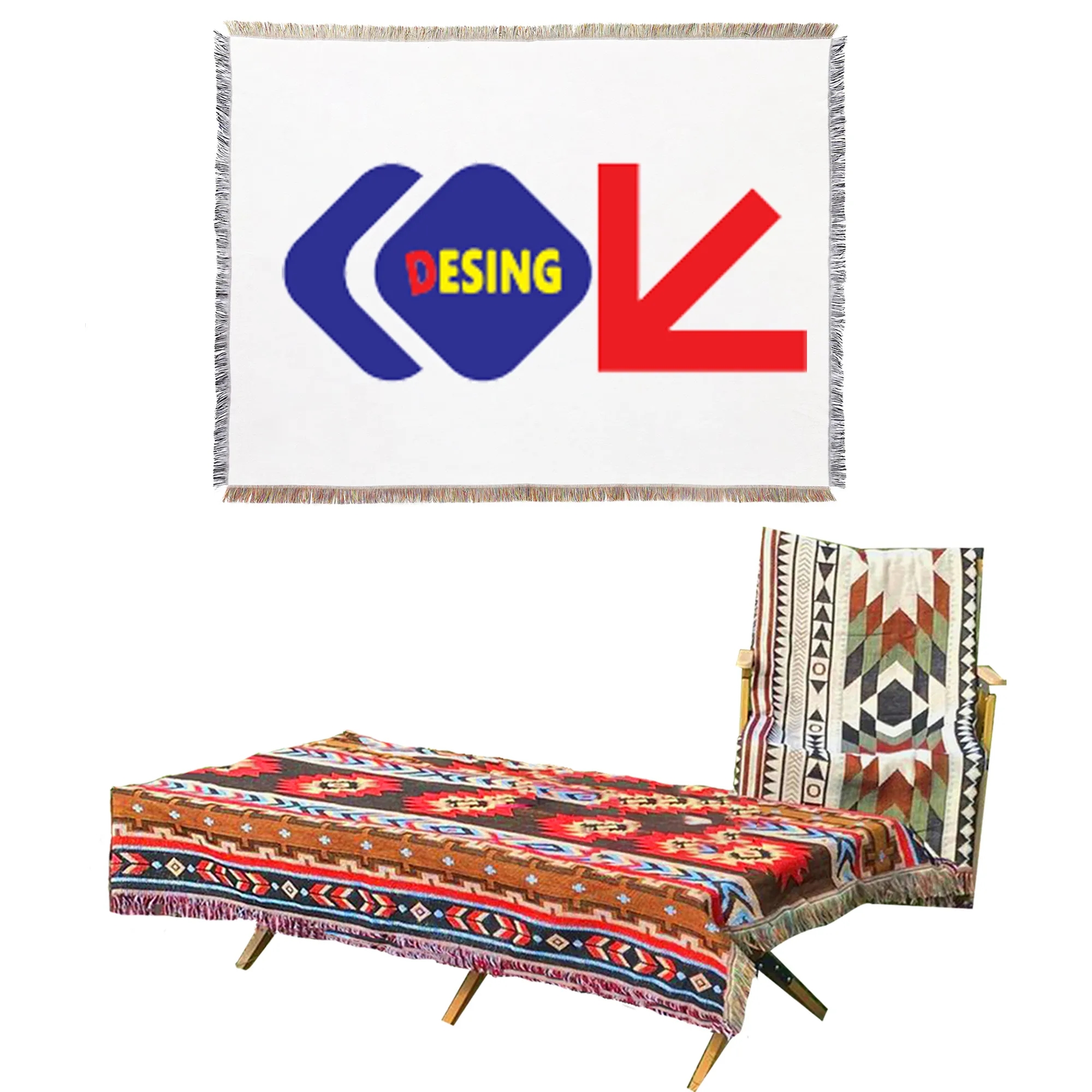 Custom 95"x35" Full Color Classic Bohemian Camping Blanket S 3
