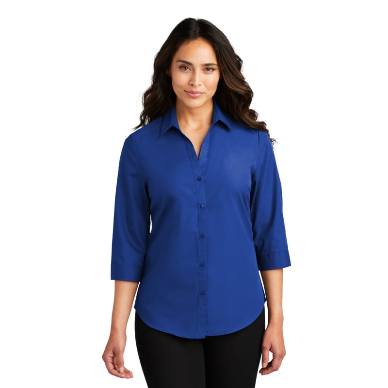 Port Authority Ladies 3/4-Sleeve Carefree Poplin Shirt. 18