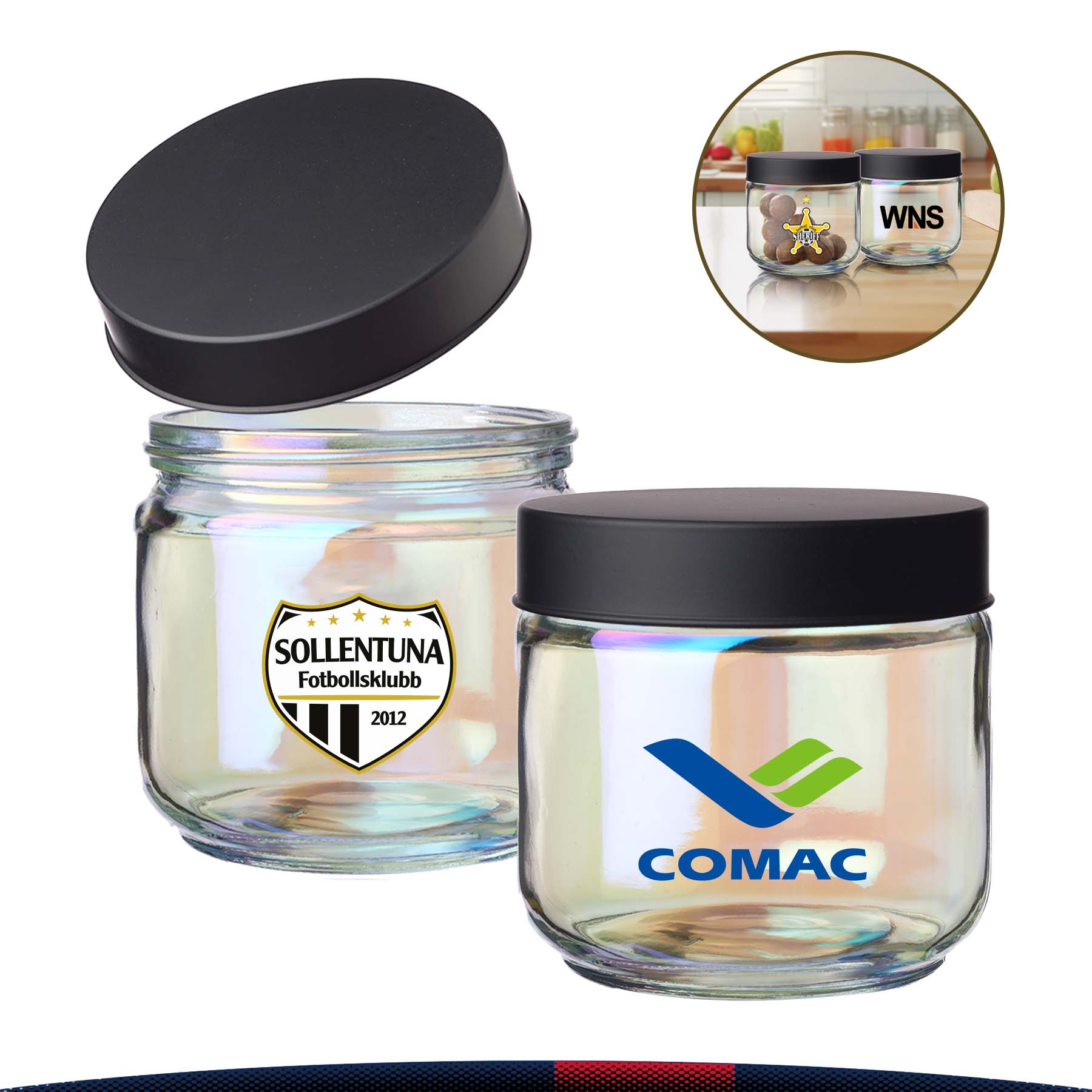 23 oz. Fyris Iridescent Glass Jars 2