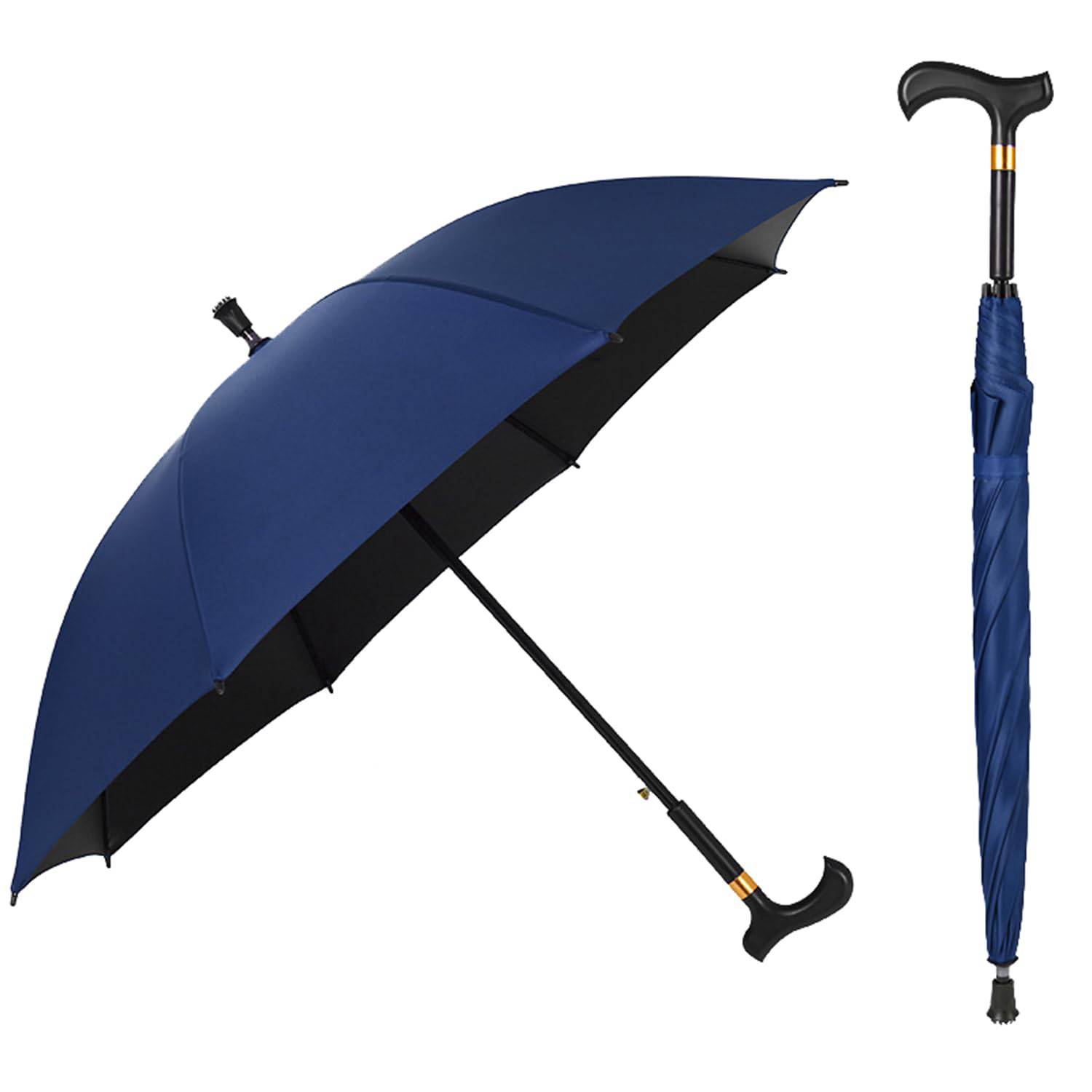 12-Rib Anti-Slip Walking Cane Umbrella for Seniors 3