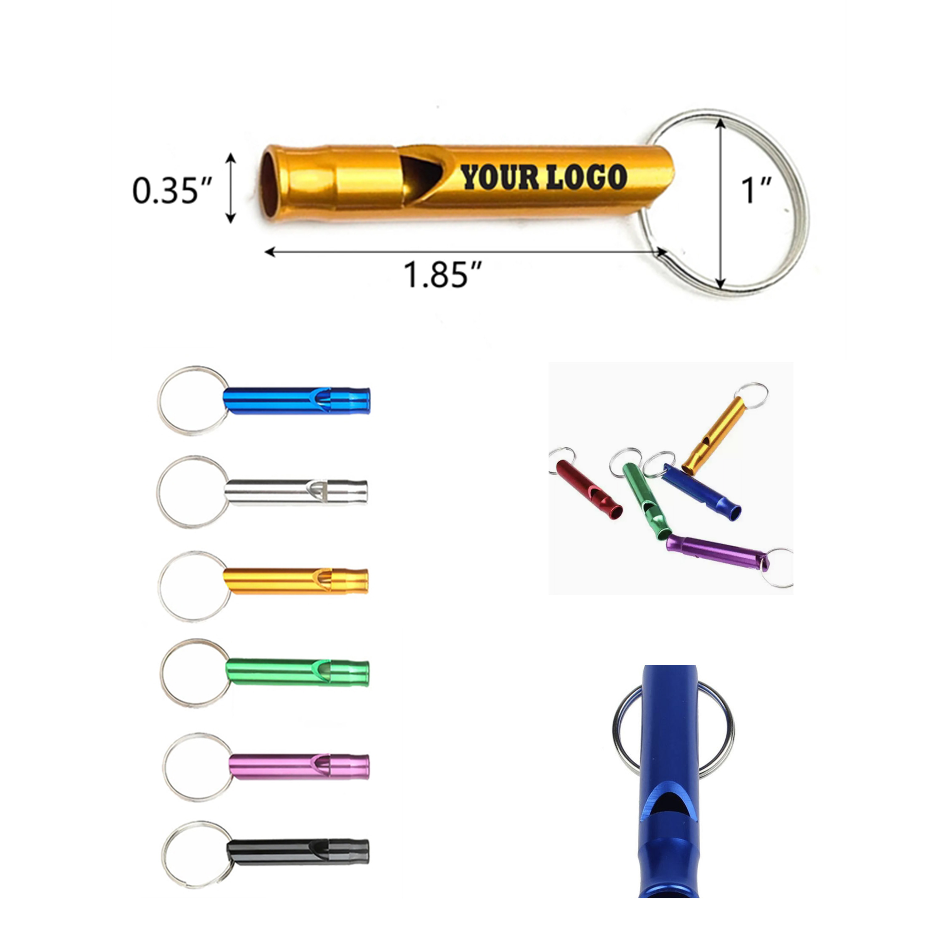 Durable Outdoor Aluminum Whistle Key Chain for Emergency Use 1