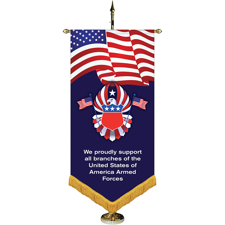 36" x 72" Premium Gonfalon 7' Kit / V-Cut / Fringe 5