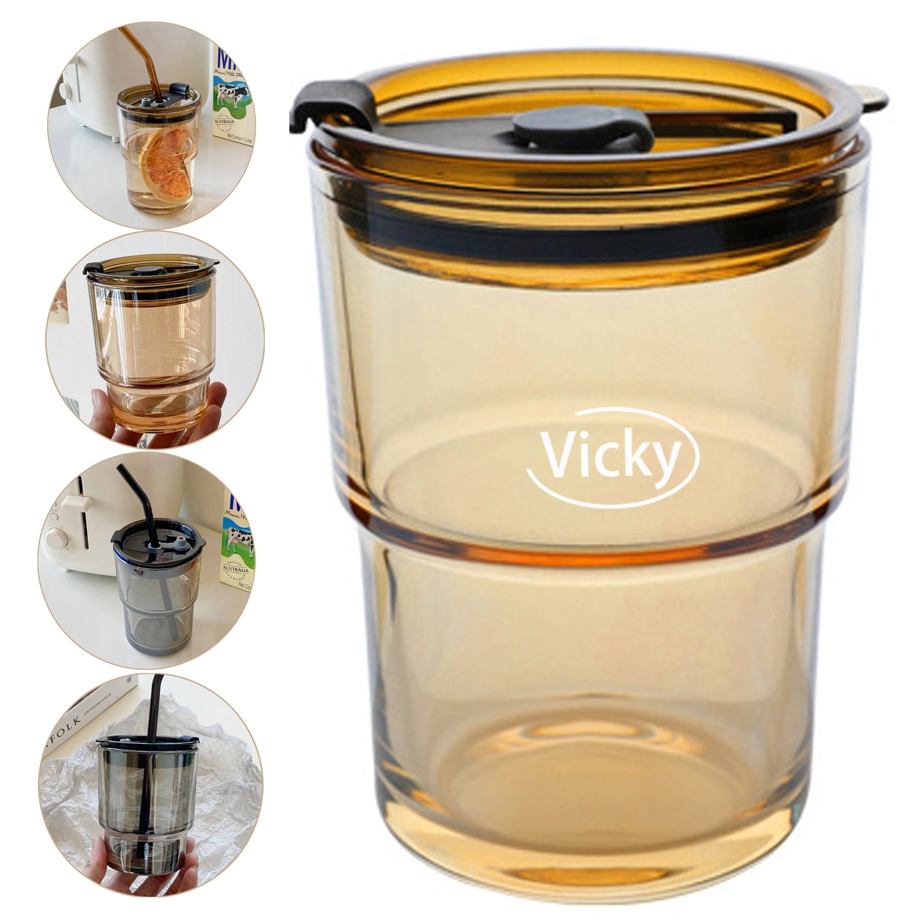 Straw Cup With Lid 2