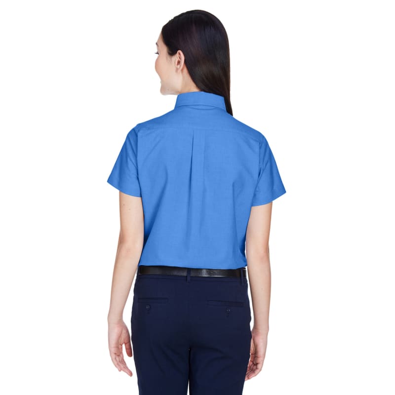 UltraClub Ladies' Classic Wrinkle-Resistant Short-Sleeve Oxford 1