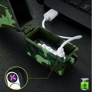 Round Angle Waterproof Dual Arc Lighter With Pop Up Lid 2