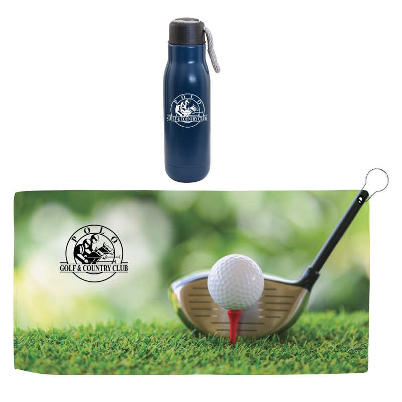 Hole in One Matte Bottle Gift Set, custom water bottle with logo imprint 8