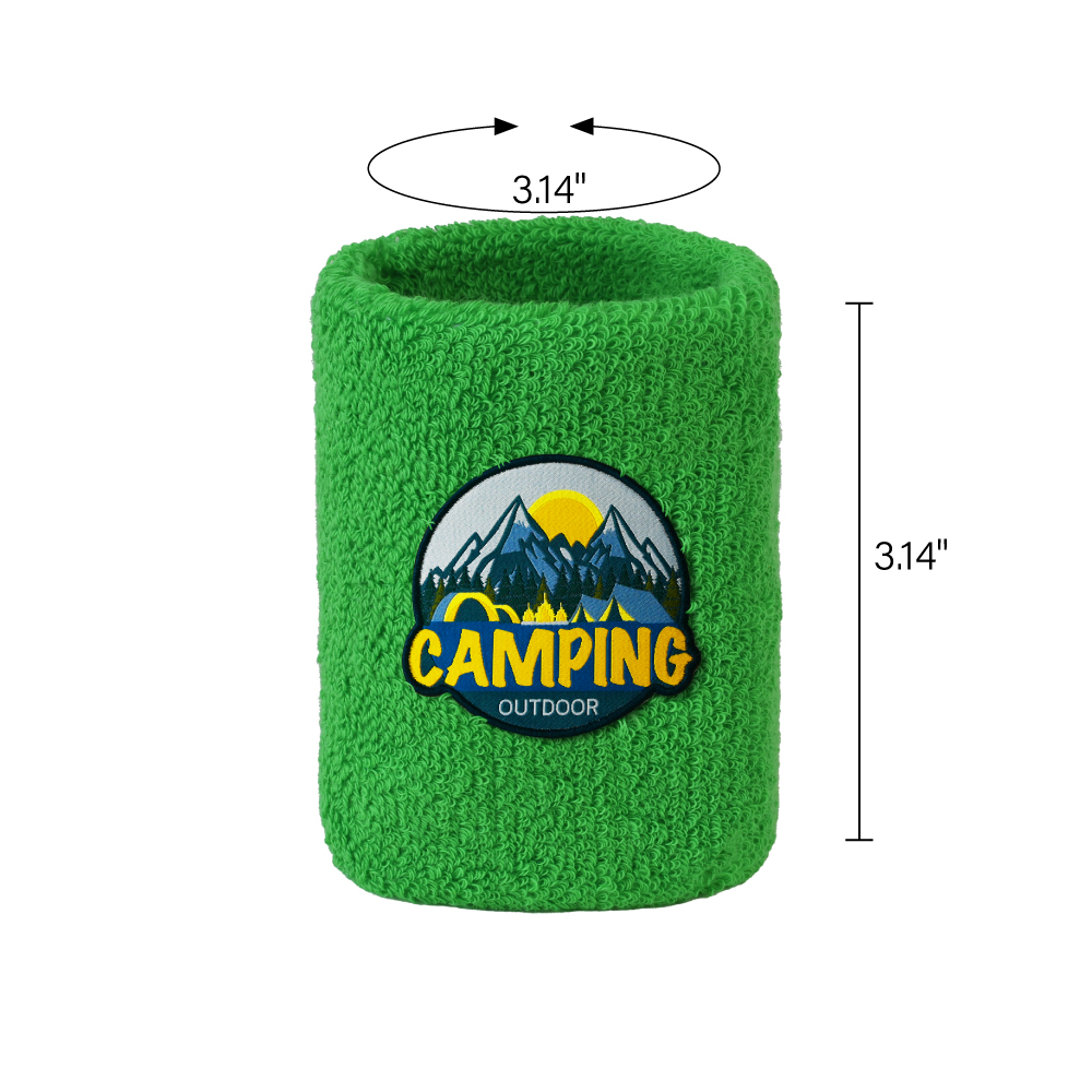 Terry Sweatband Wristbands With Woven Logo 2