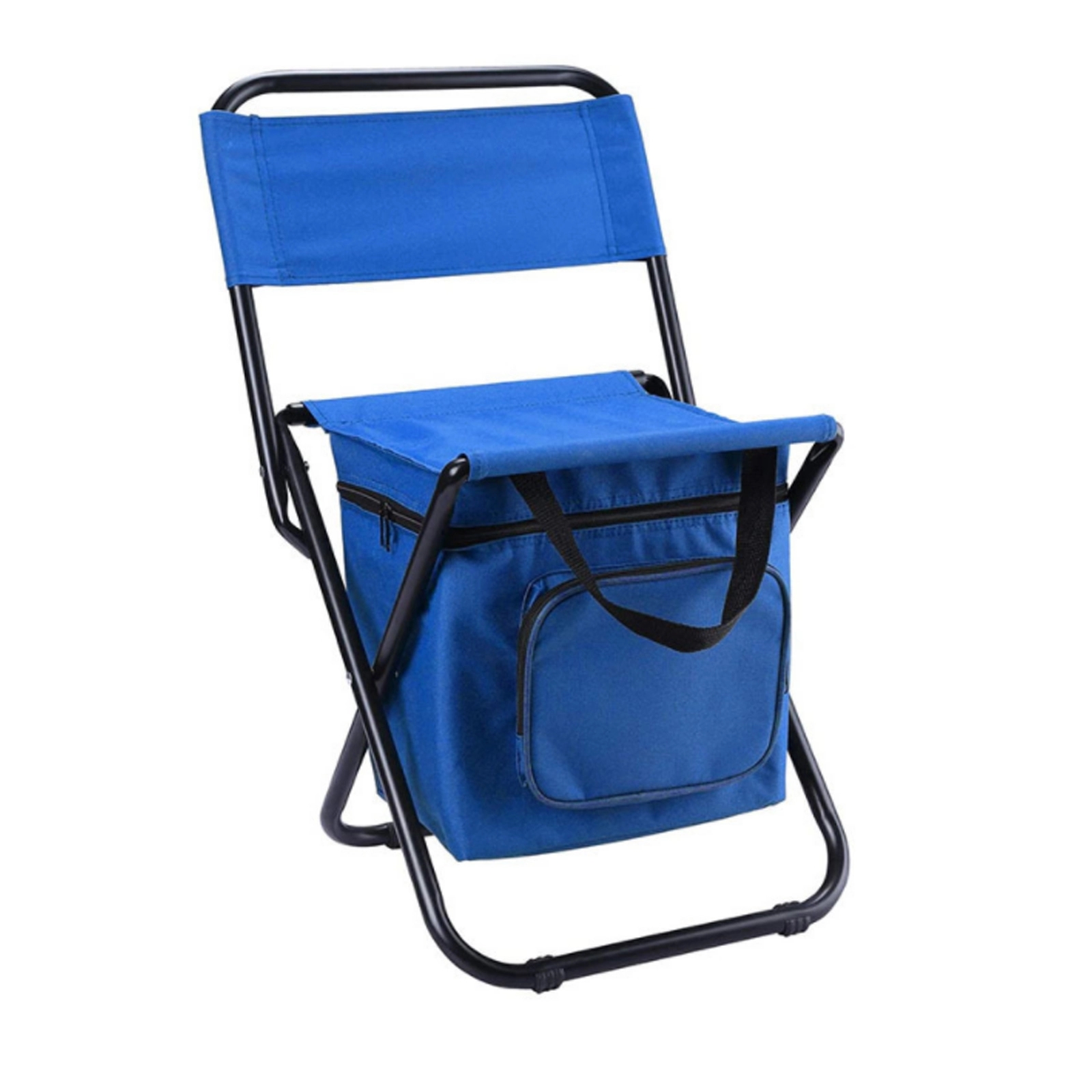 Outdoor Portable Backrest Collapsible Chair with Cooler Bag 3