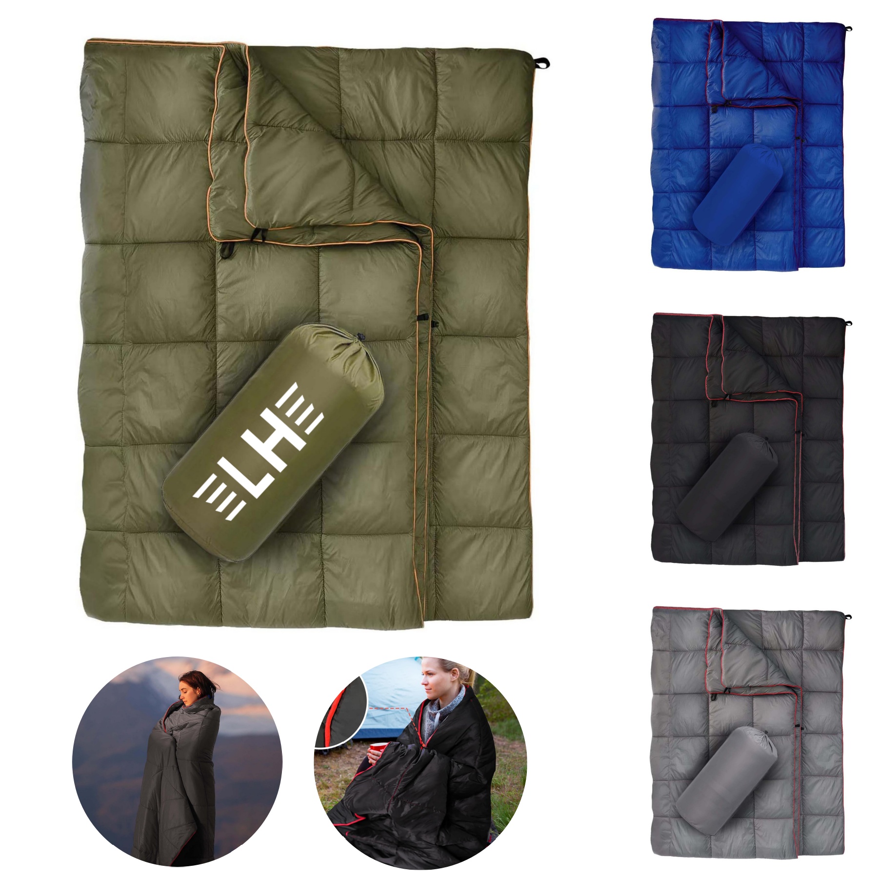 Puffy Waterproof Camping Wearable Packable Blanket 2