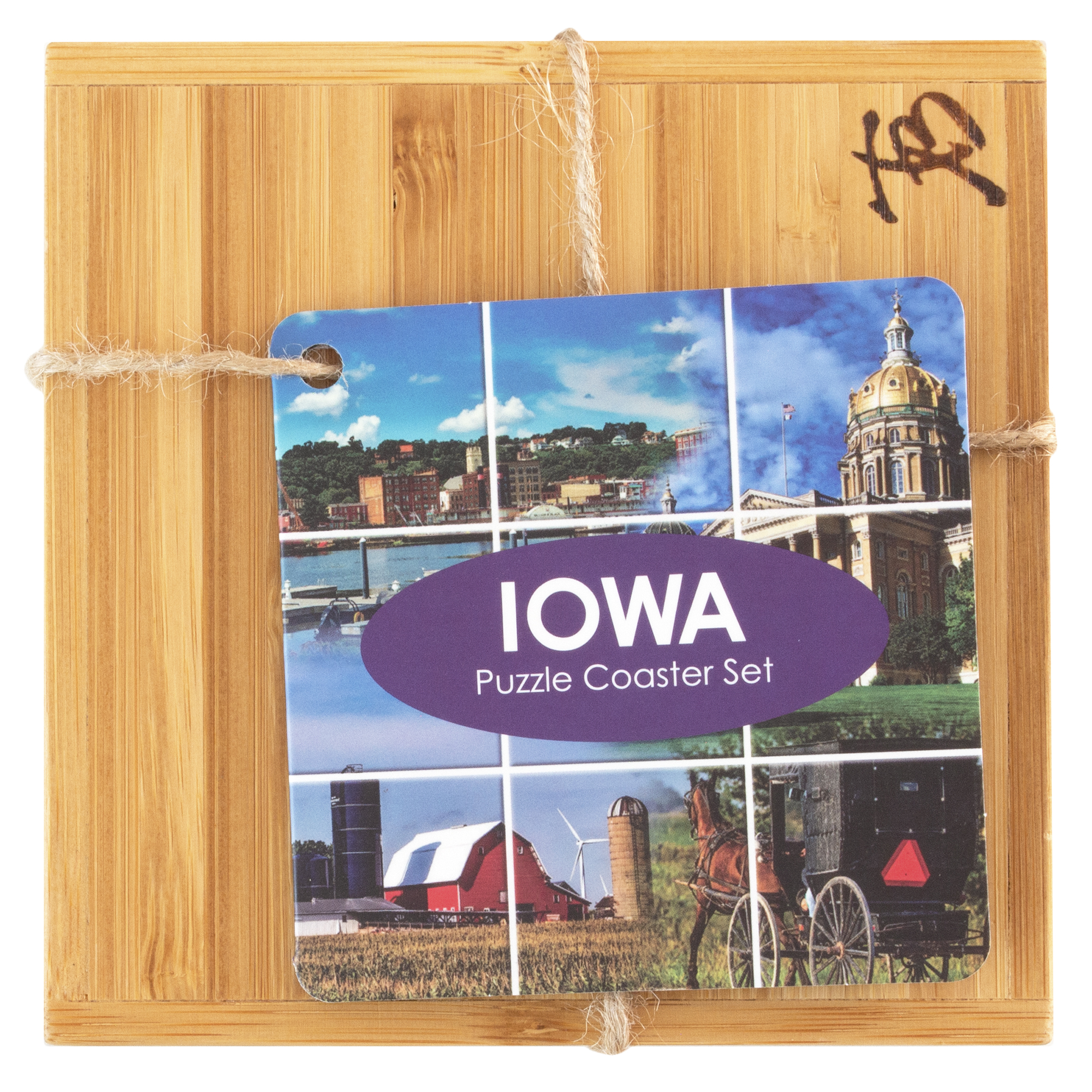 Iowa Puzzle Coaster Set 8