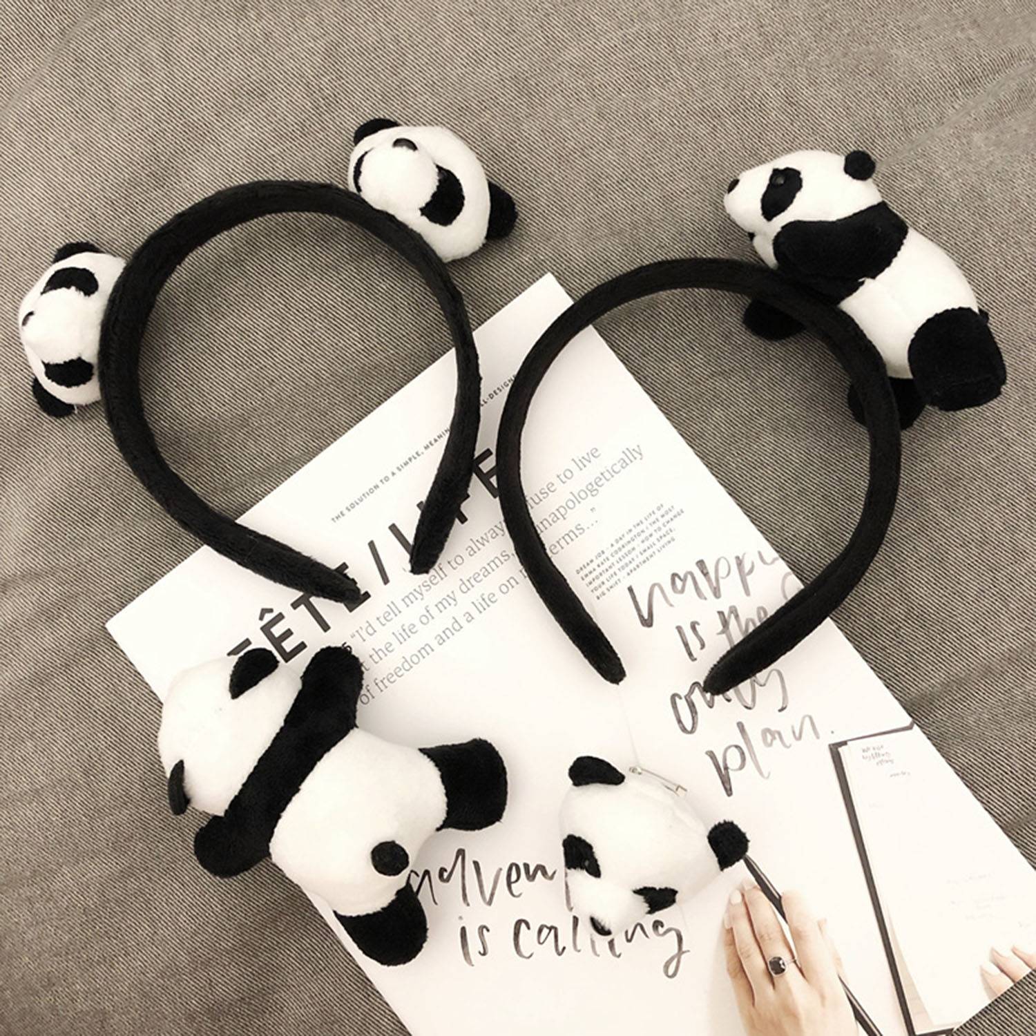 Cute panda doll handband Skincare headwear 5