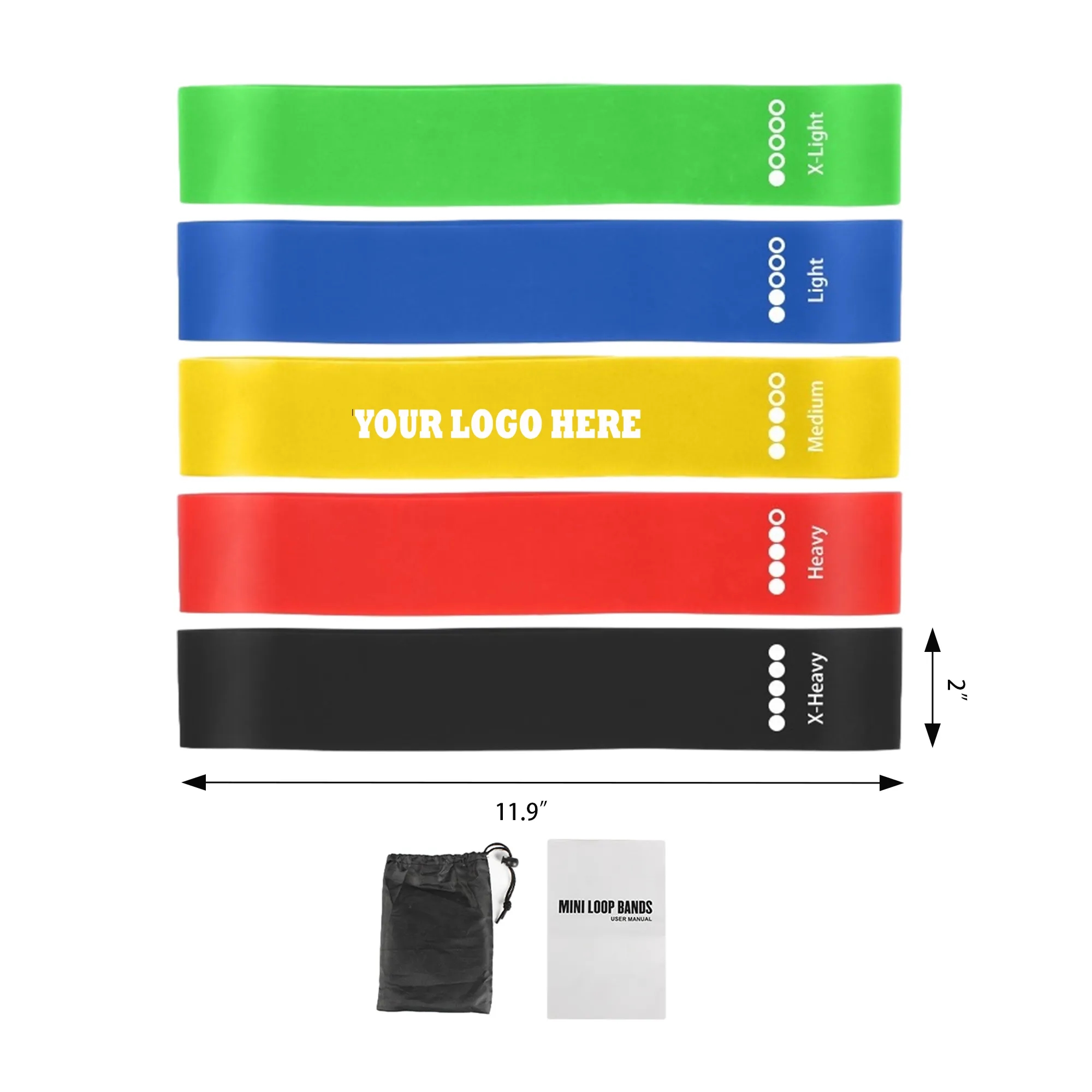 Tpe Yoga Stretch Band Resistance Training SET MOQ 100PCS 3