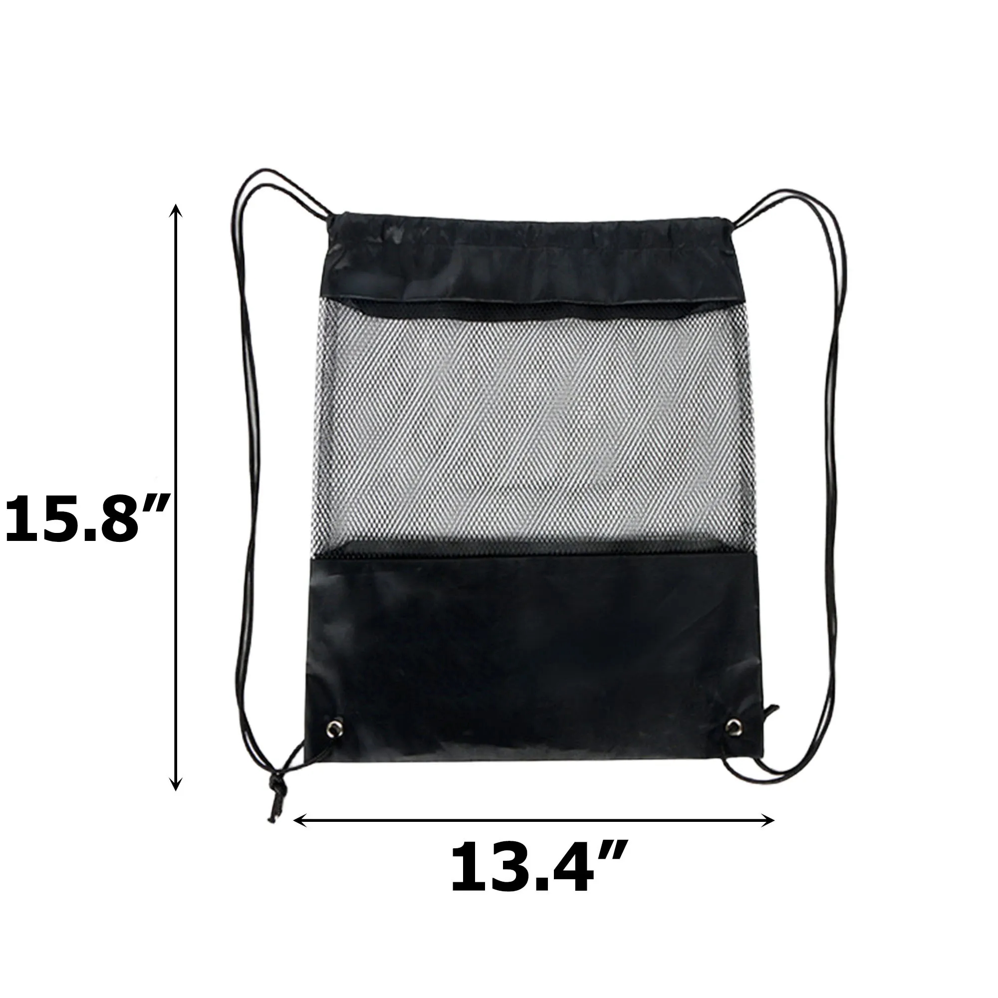 MOQ100 Mesh Polyester Panels Drawstring Bag 3