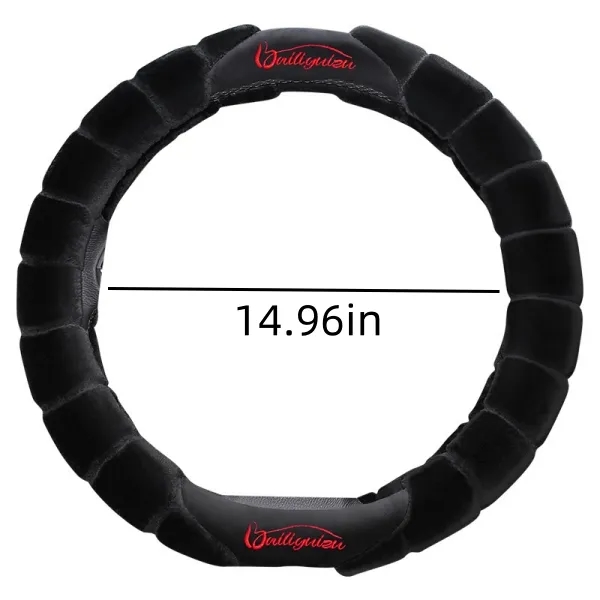 Soft Faux Wool Winter Car Stretch-On Steering Wheel Cover 2