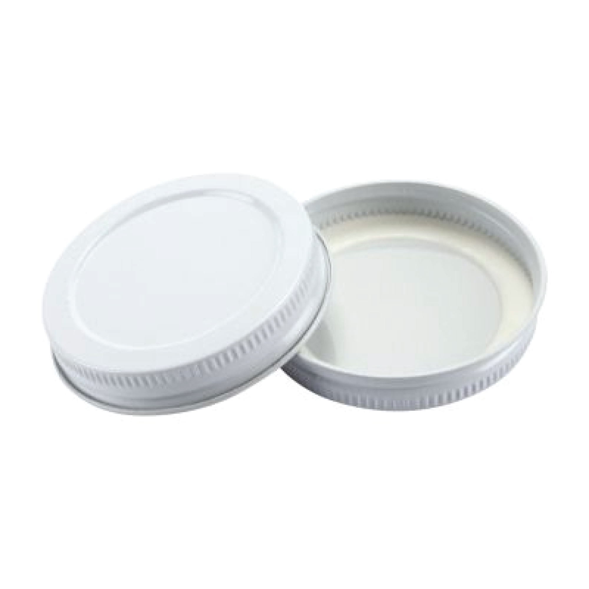 Plain White Lid for 8 oz Mason Jar