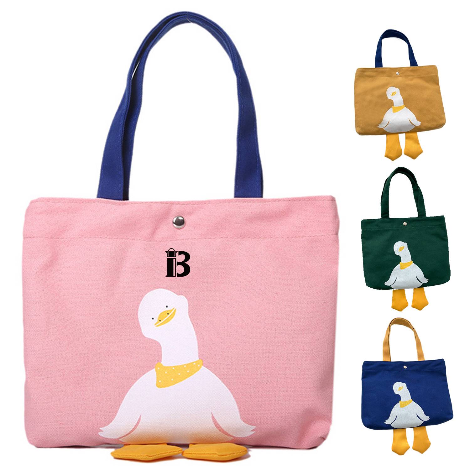 Simple Canvas Cute Duck Tote Bag