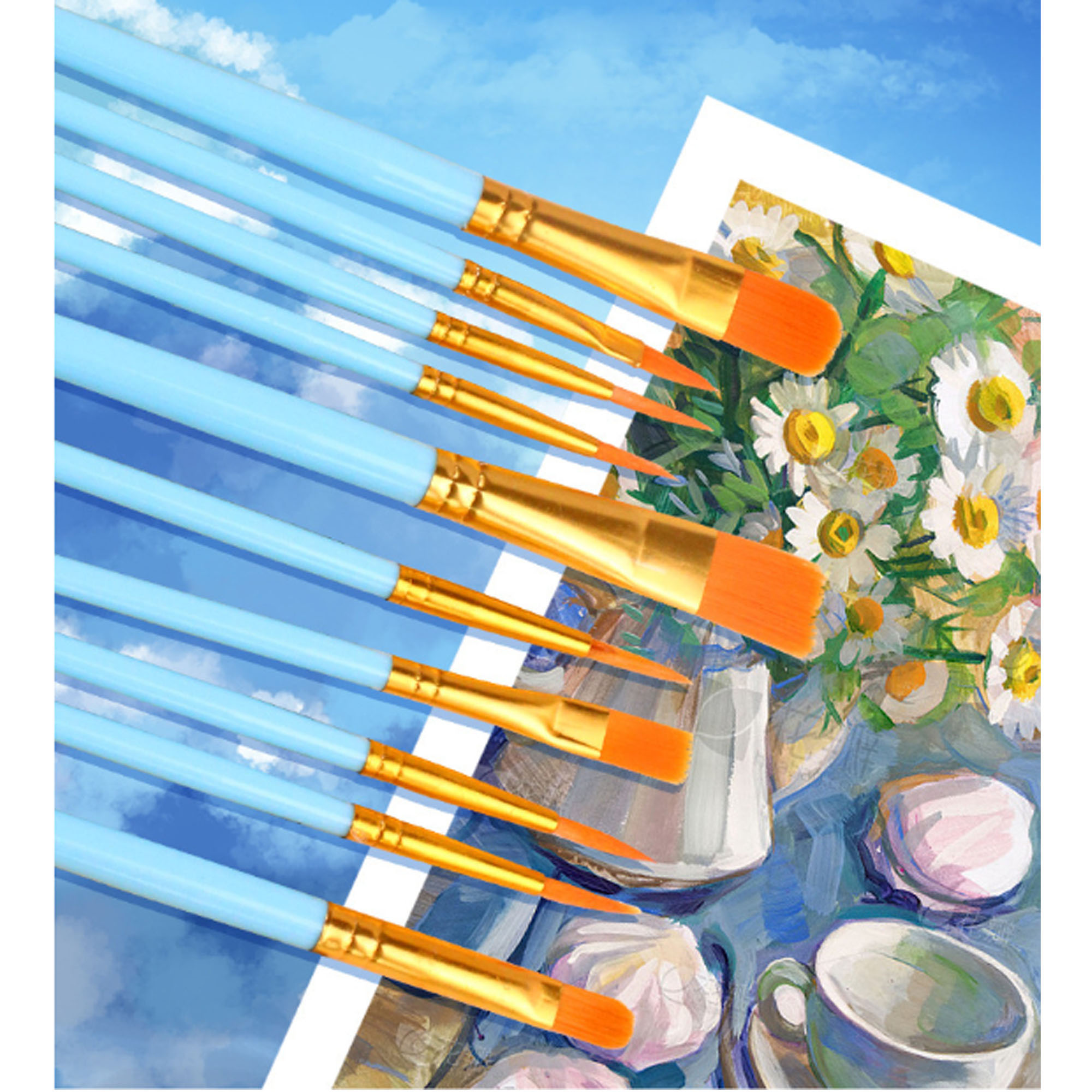 Professional Nylon Brushes for Acrylic & Watercolor Painting 1