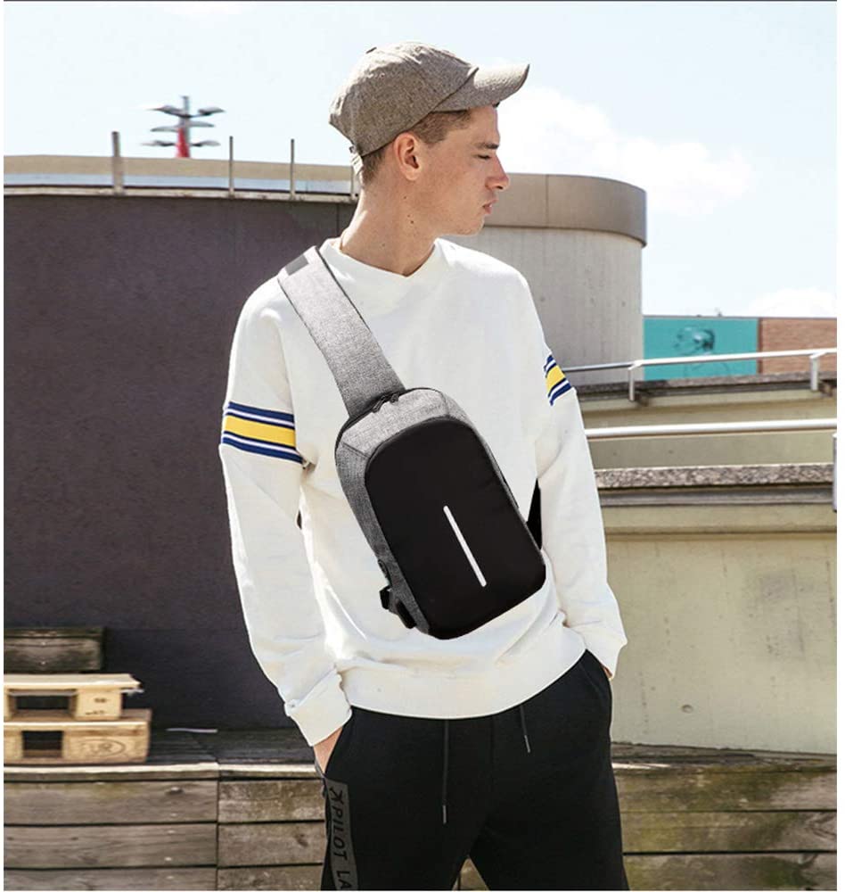 Multi Pockets Chest Bag With USB Charging Port 8