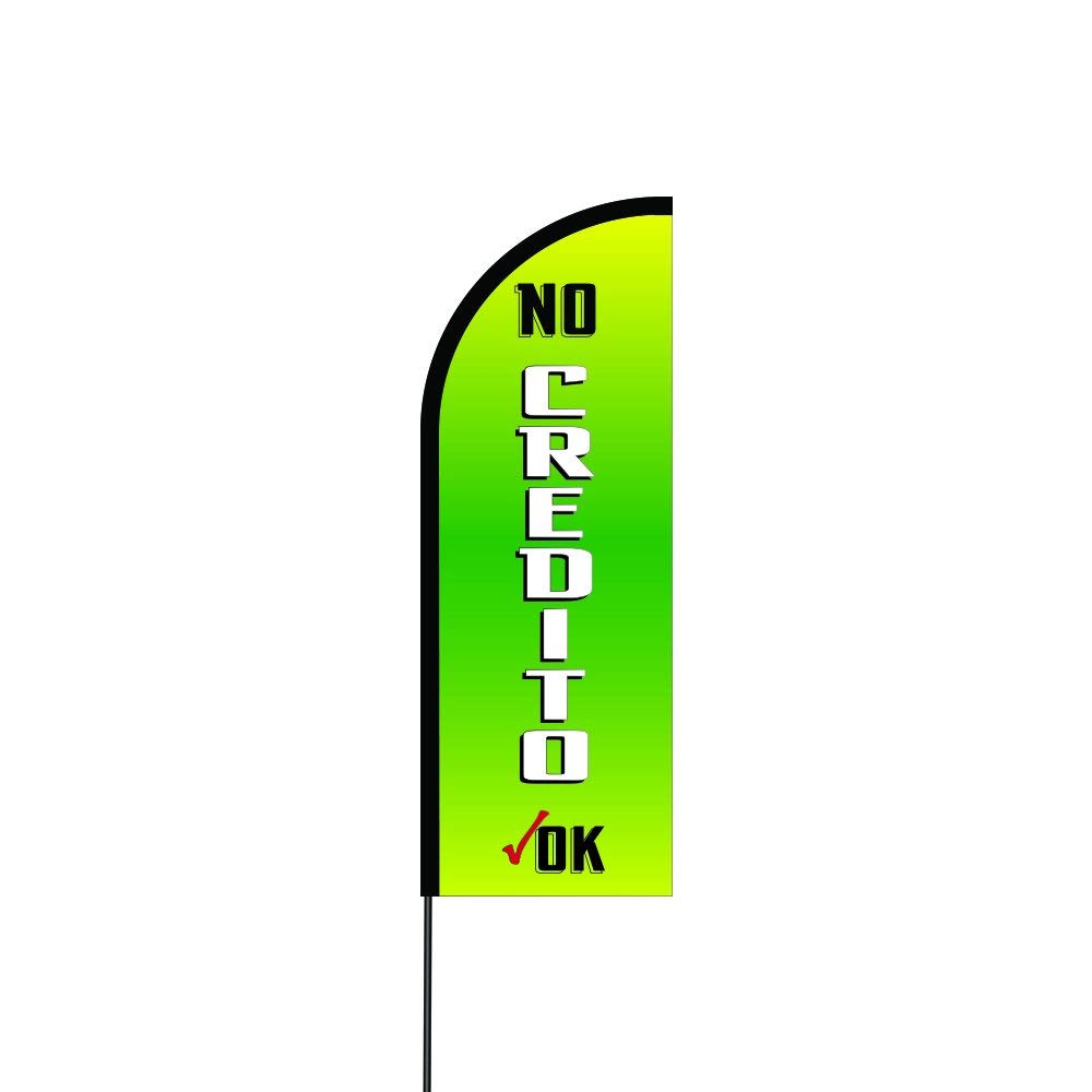 No Credito Ok Flag Kit Hardware 14' Feet Feather Flag Sign Outdoor Banner 2