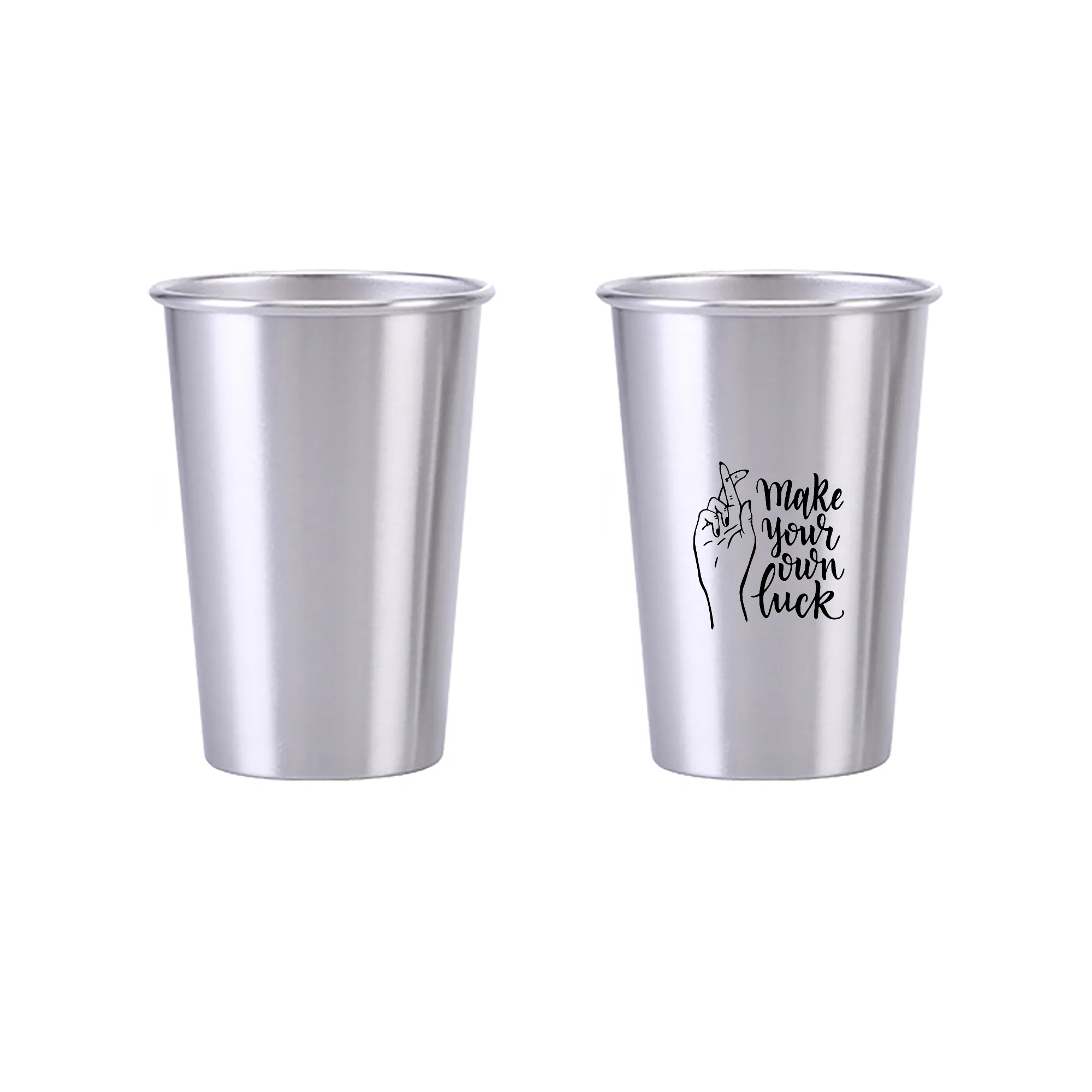 16oz Single Wall Stainless Steel Pint Cup 1