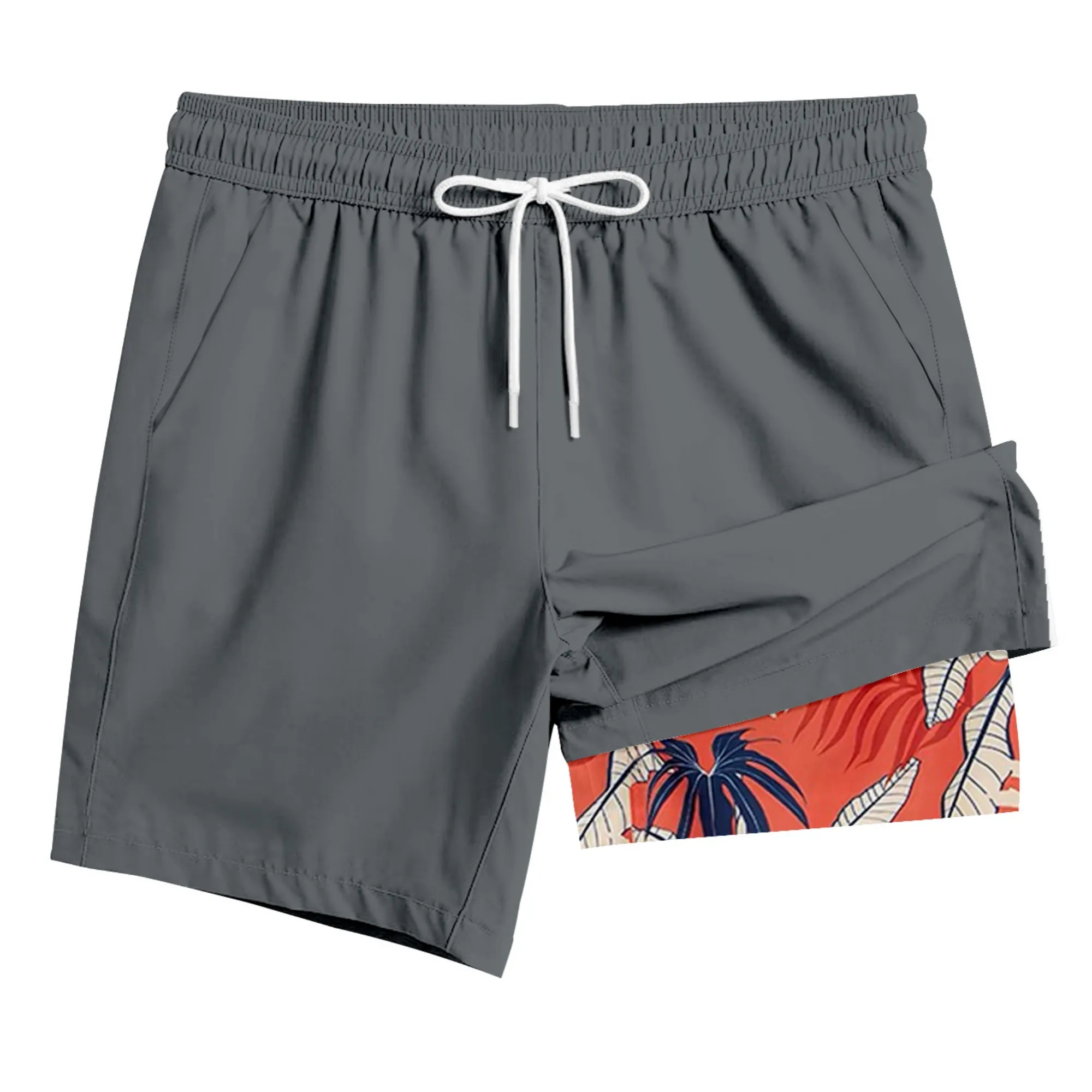 2-In-1 Tropical Print Beach Shorts 5