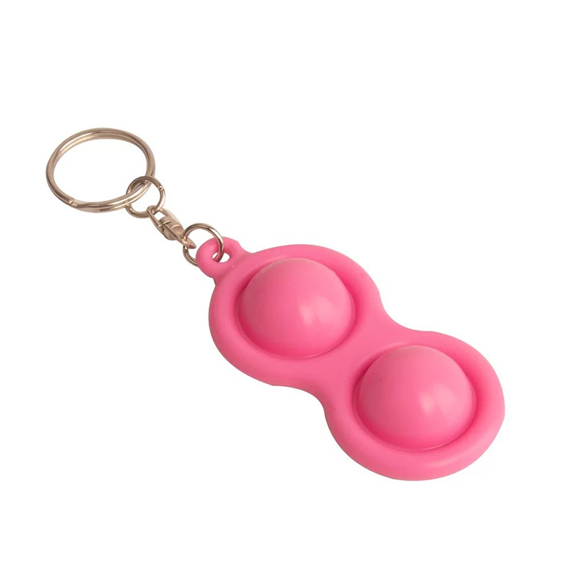 Pure Silicone 2PCS Bubbles Dimple Sensory Fidget Toys w/Keychain 8