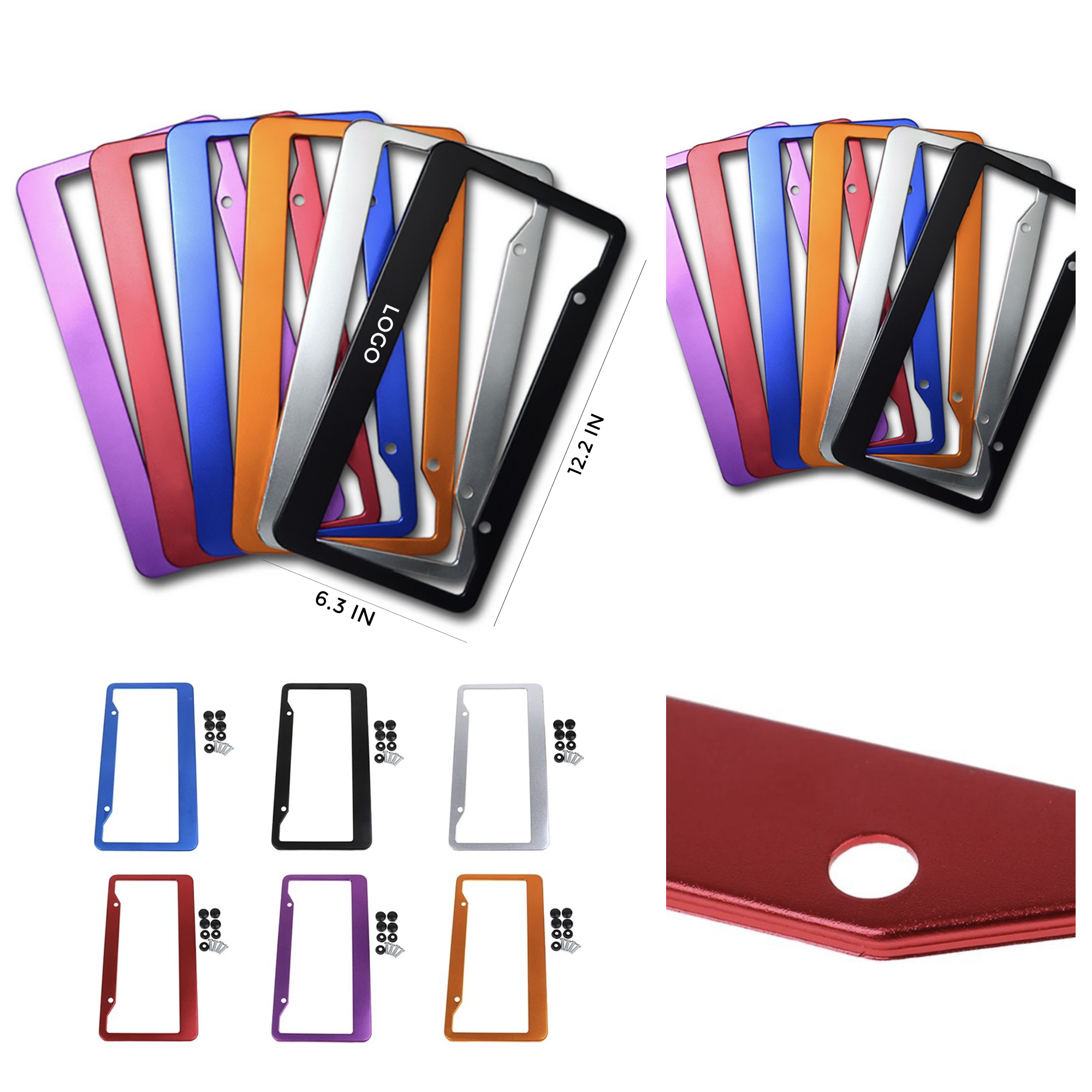 MOQ 10 PCS Versatile Metal License Plate Frames 2