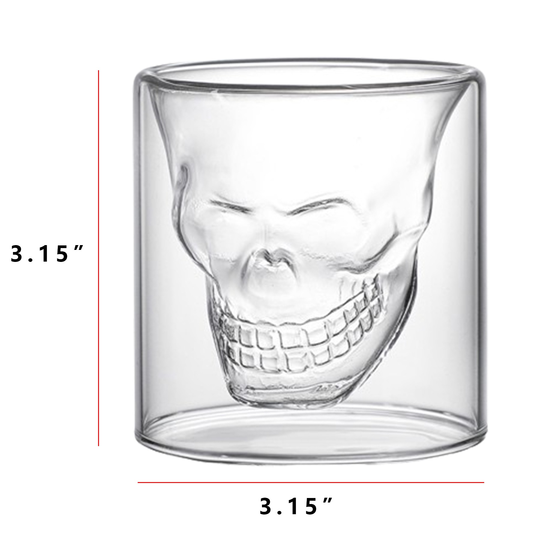 150 Ml Transparent Skull Shot Glass 3